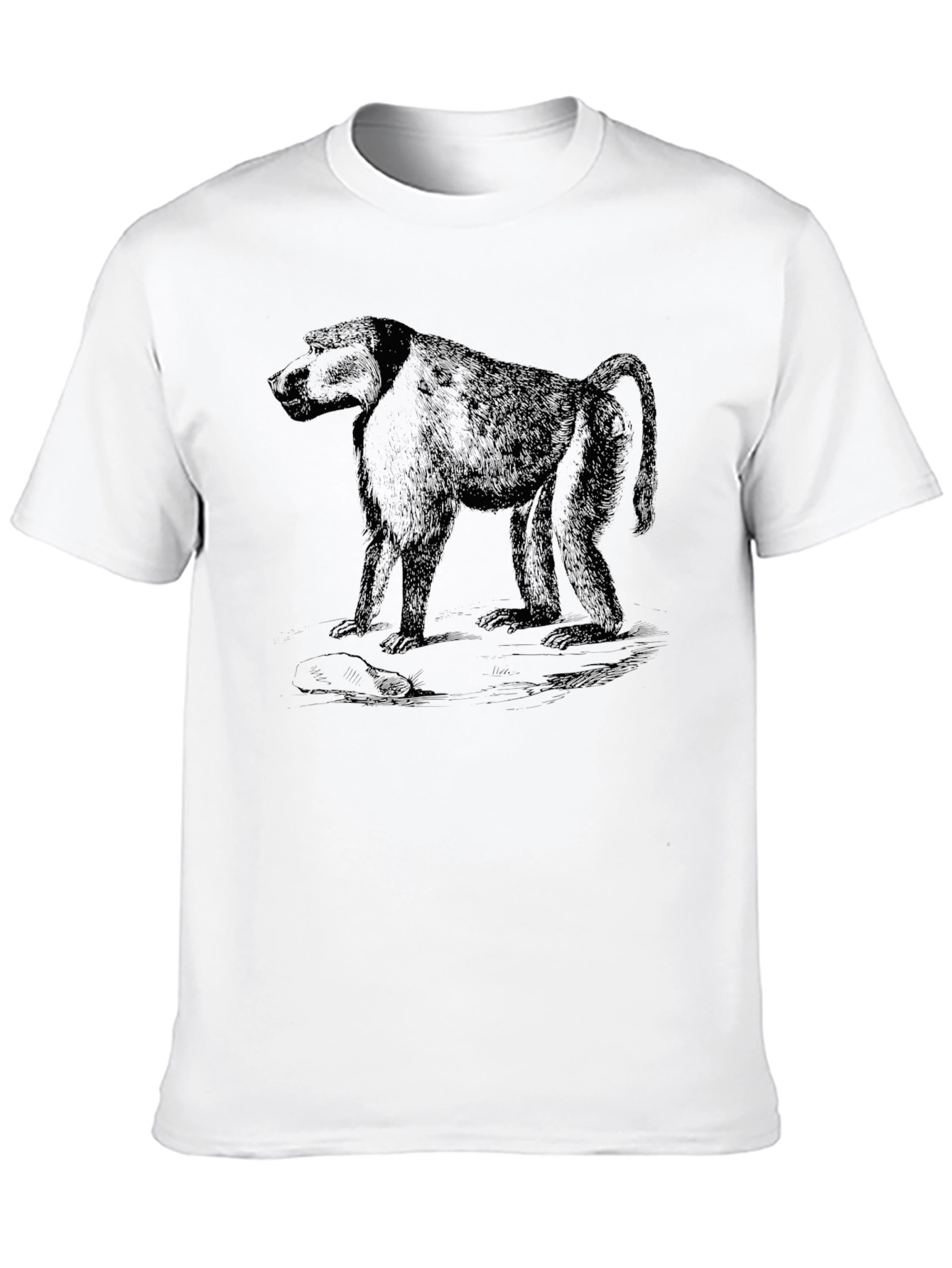 Baboon Graphic Print Black T-Shirt