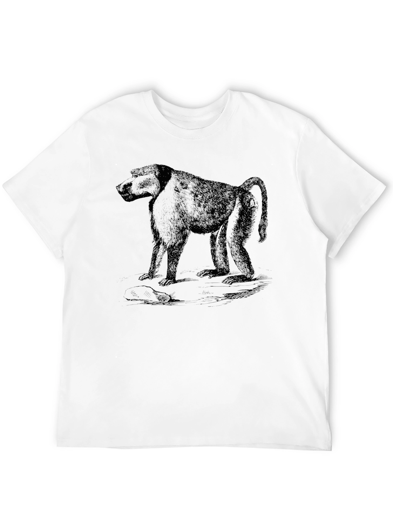 Baboon Graphic Print Black T-Shirt