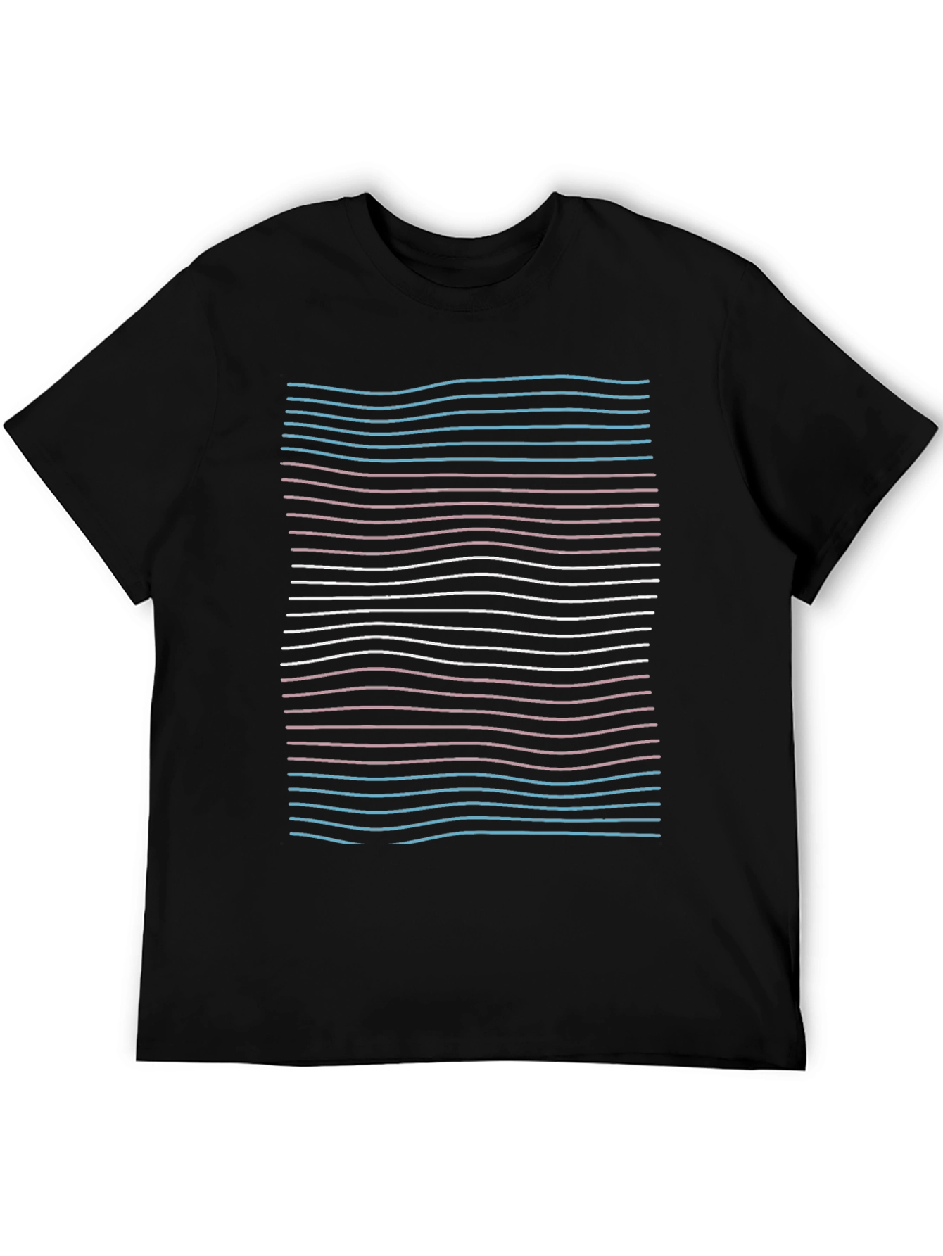Transgender Pride Flag Stripes Black T-Shirt