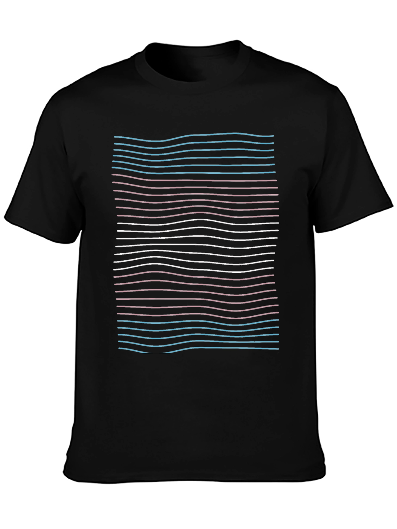 Transgender Pride Flag Stripes Black T-Shirt