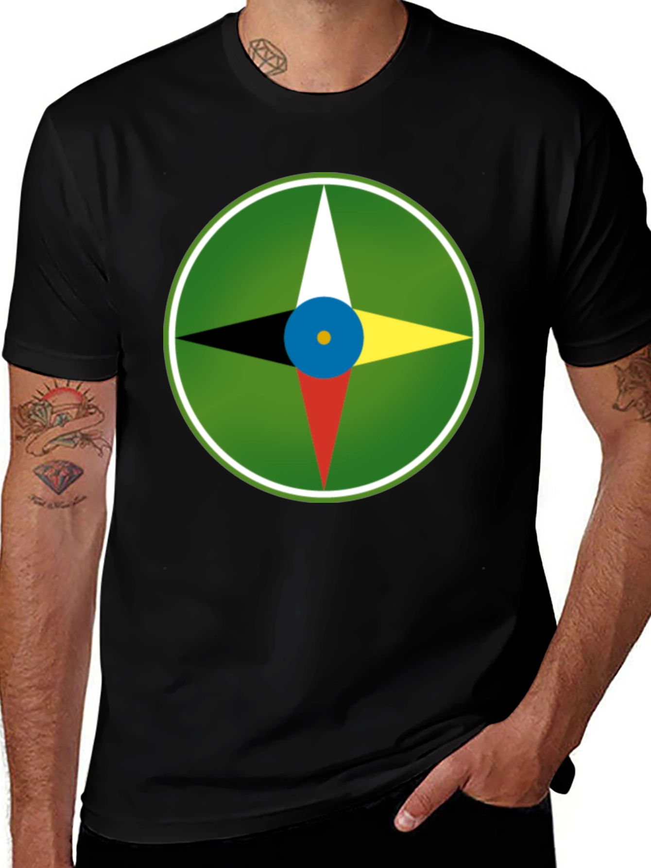 Compass Graphic Tee - Unisex Soft Black Shirt