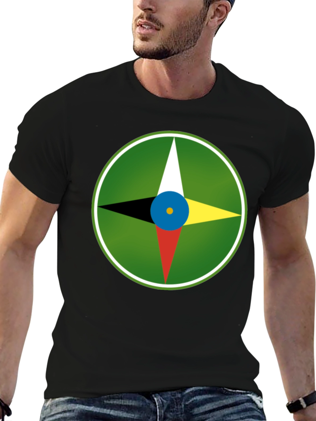 Compass Graphic Tee - Unisex Soft Black Shirt