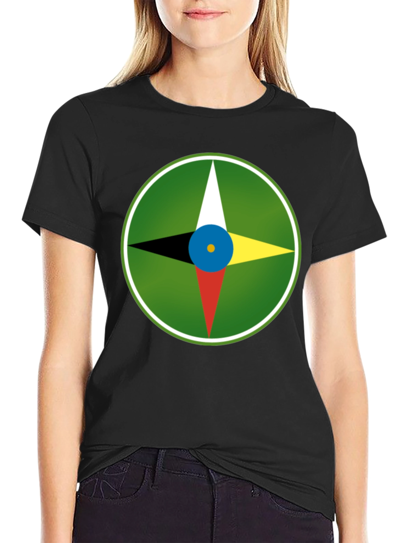 Compass Graphic Tee - Unisex Soft Black Shirt