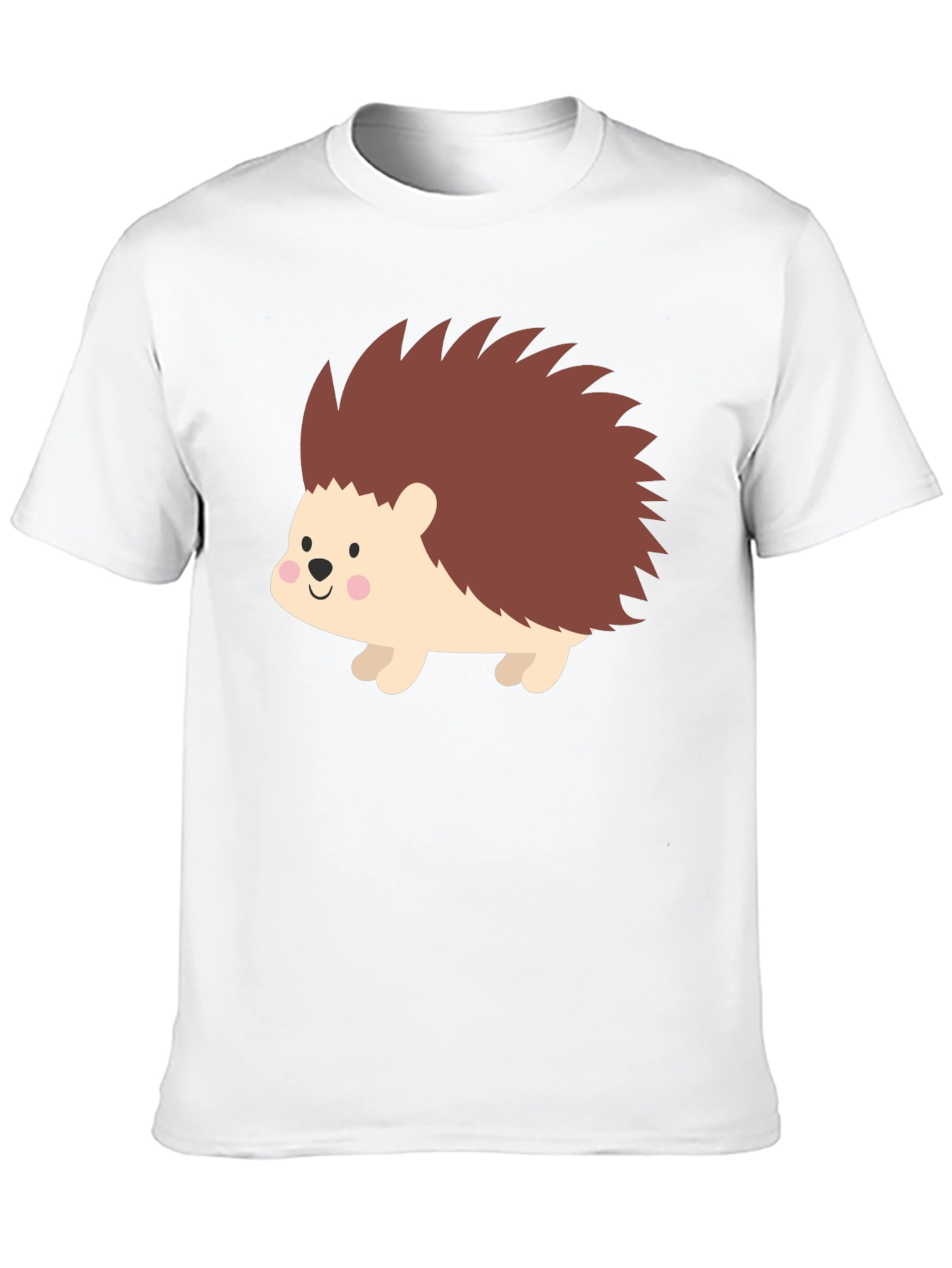 Cute Hedgehog Graphic Tee - Black
