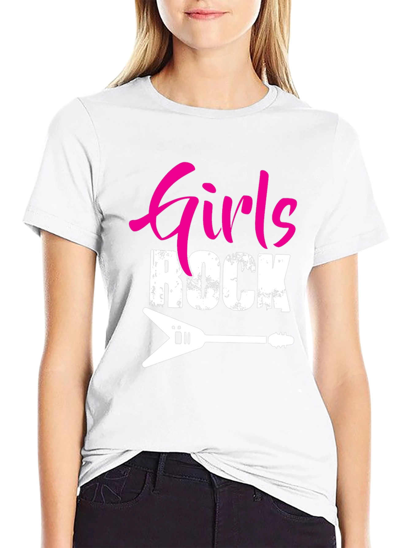 Girls Rock Guitar Graphic T-Shirt