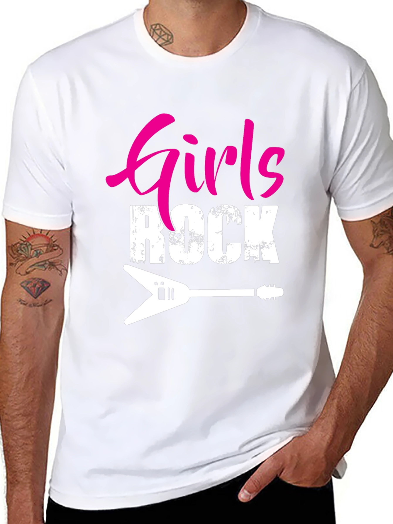 Girls Rock Guitar Graphic T-Shirt
