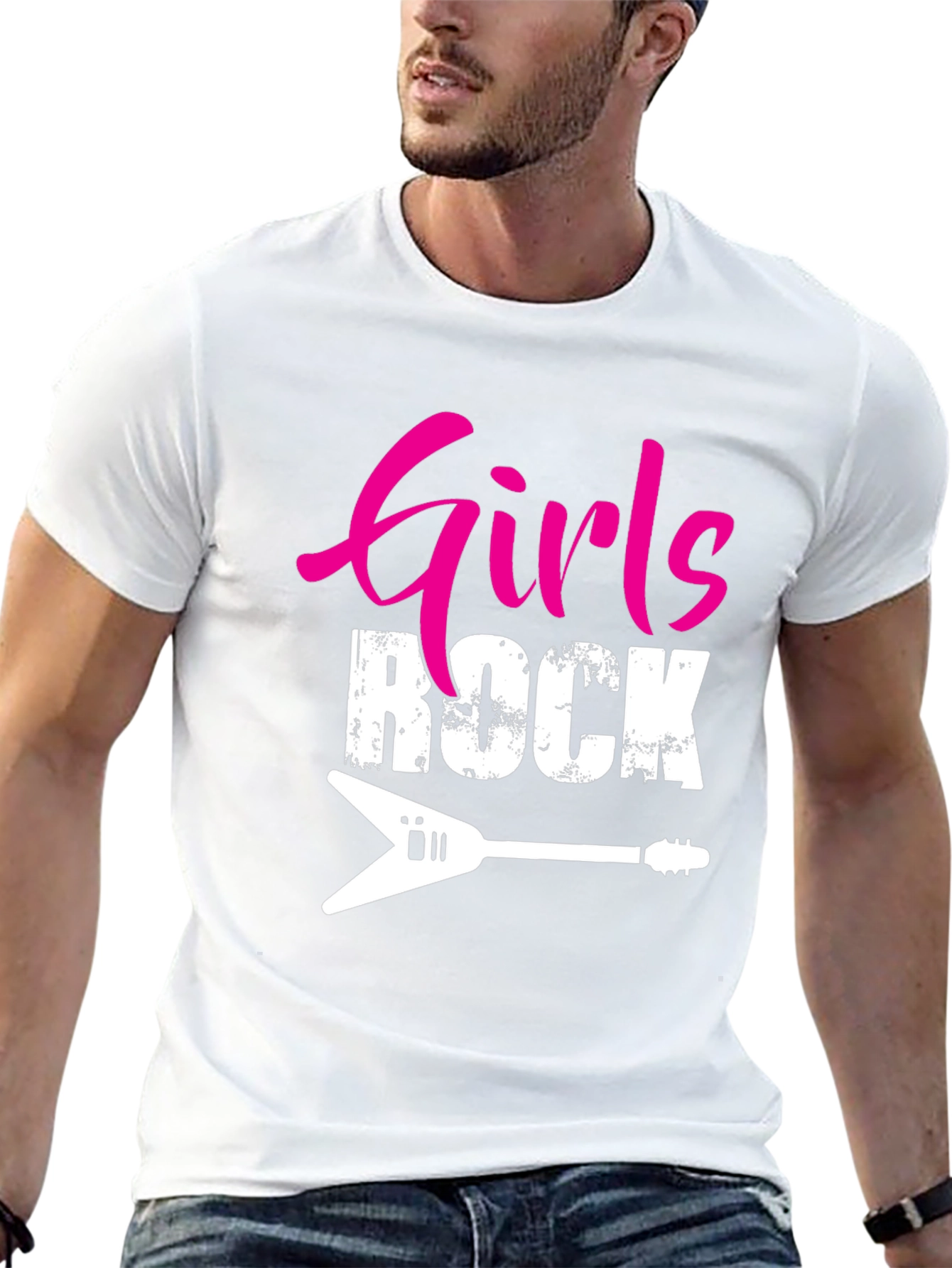 Girls Rock Guitar Graphic T-Shirt