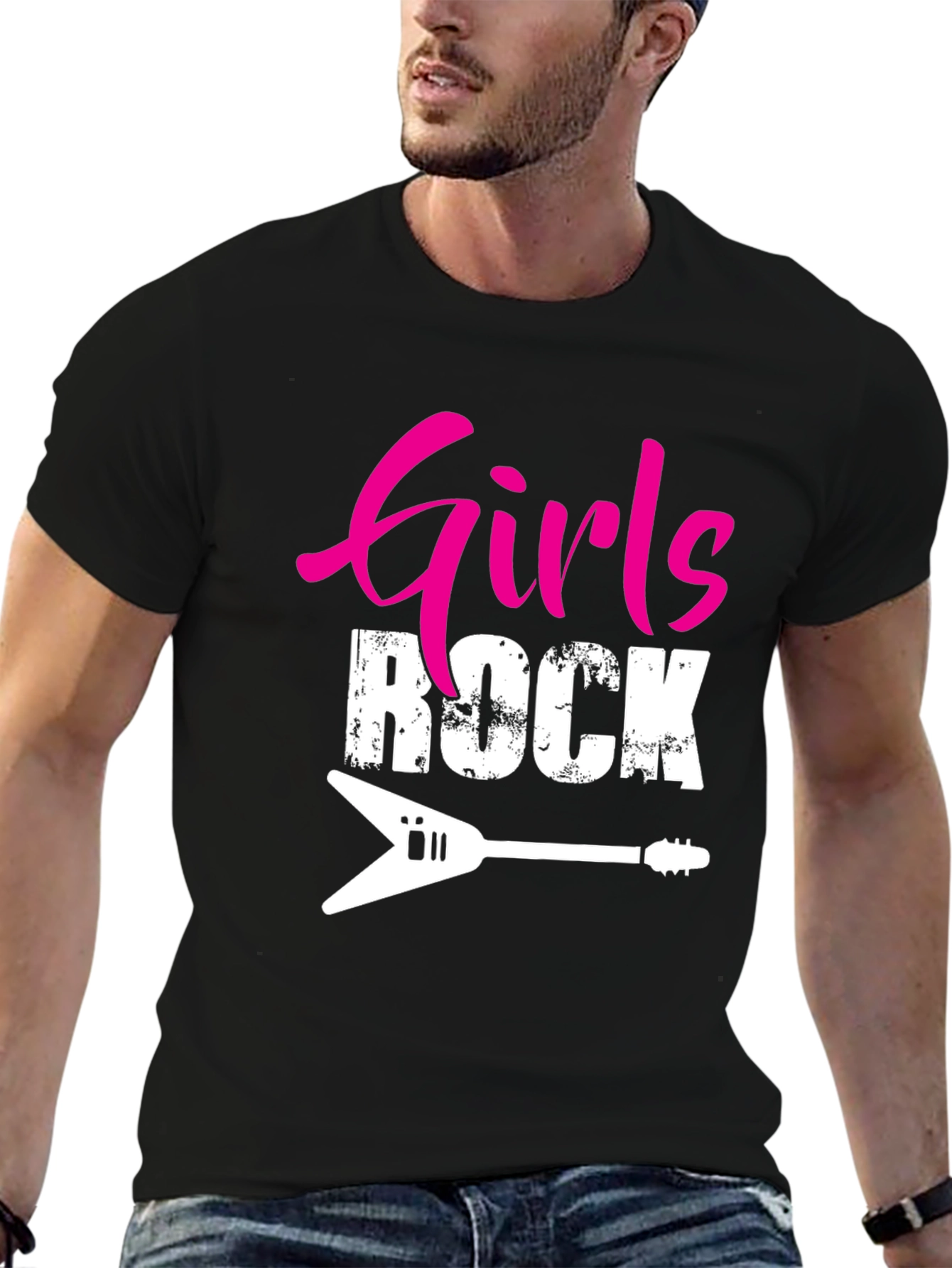 Girls Rock Guitar Graphic T-Shirt