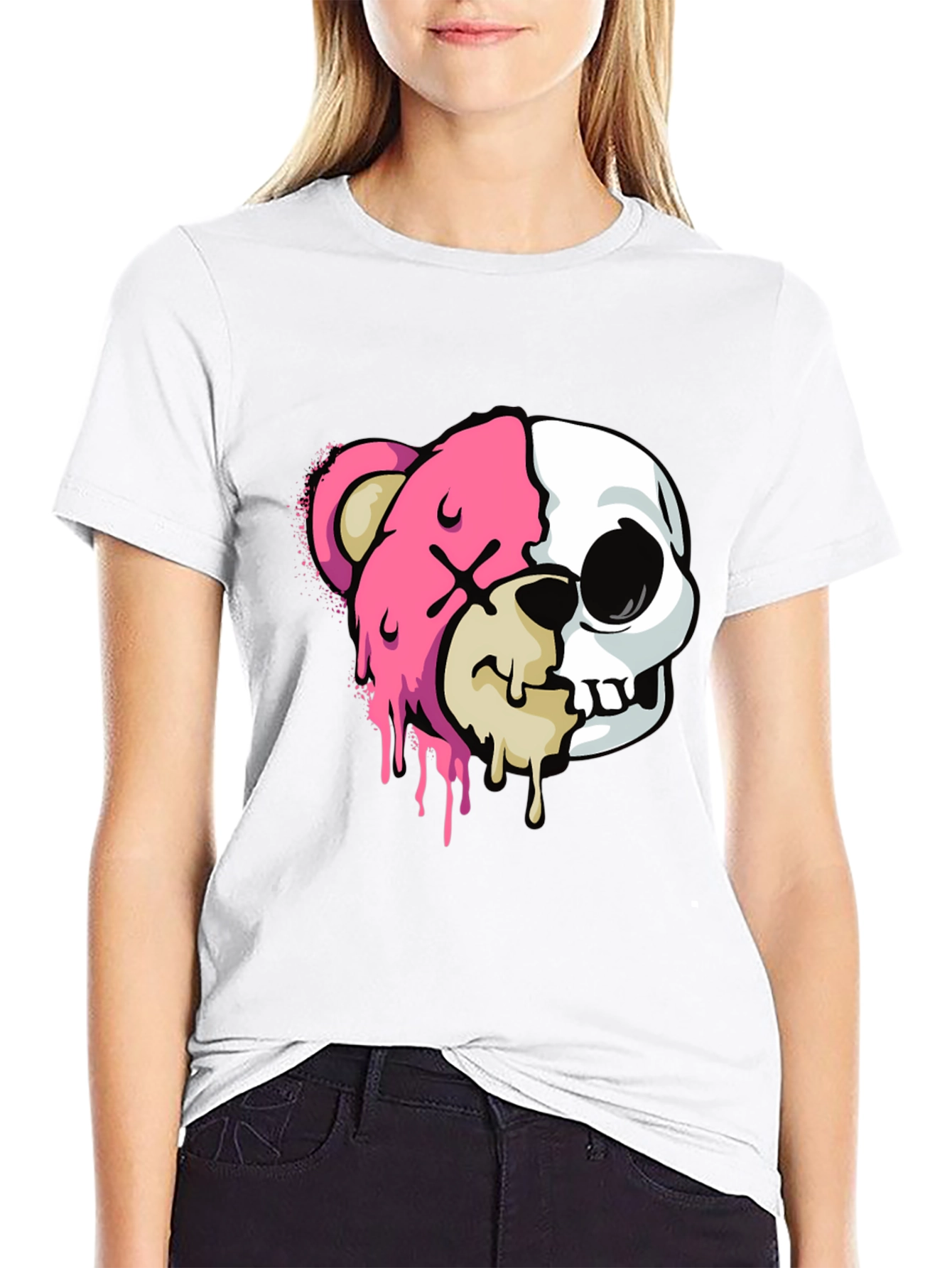 Bear Skull Graphic Tee - Edgy Style