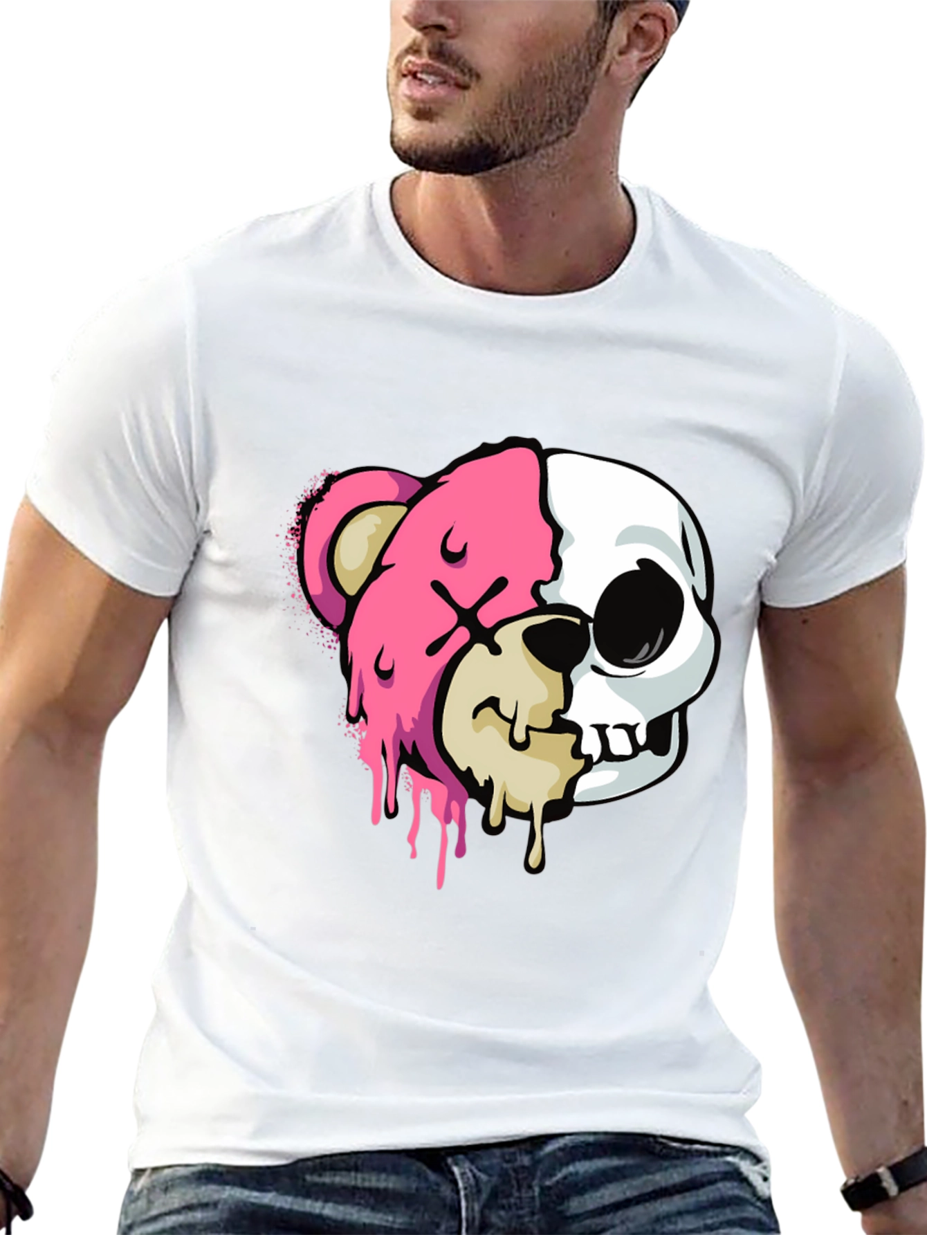 Bear Skull Graphic Tee - Edgy Style