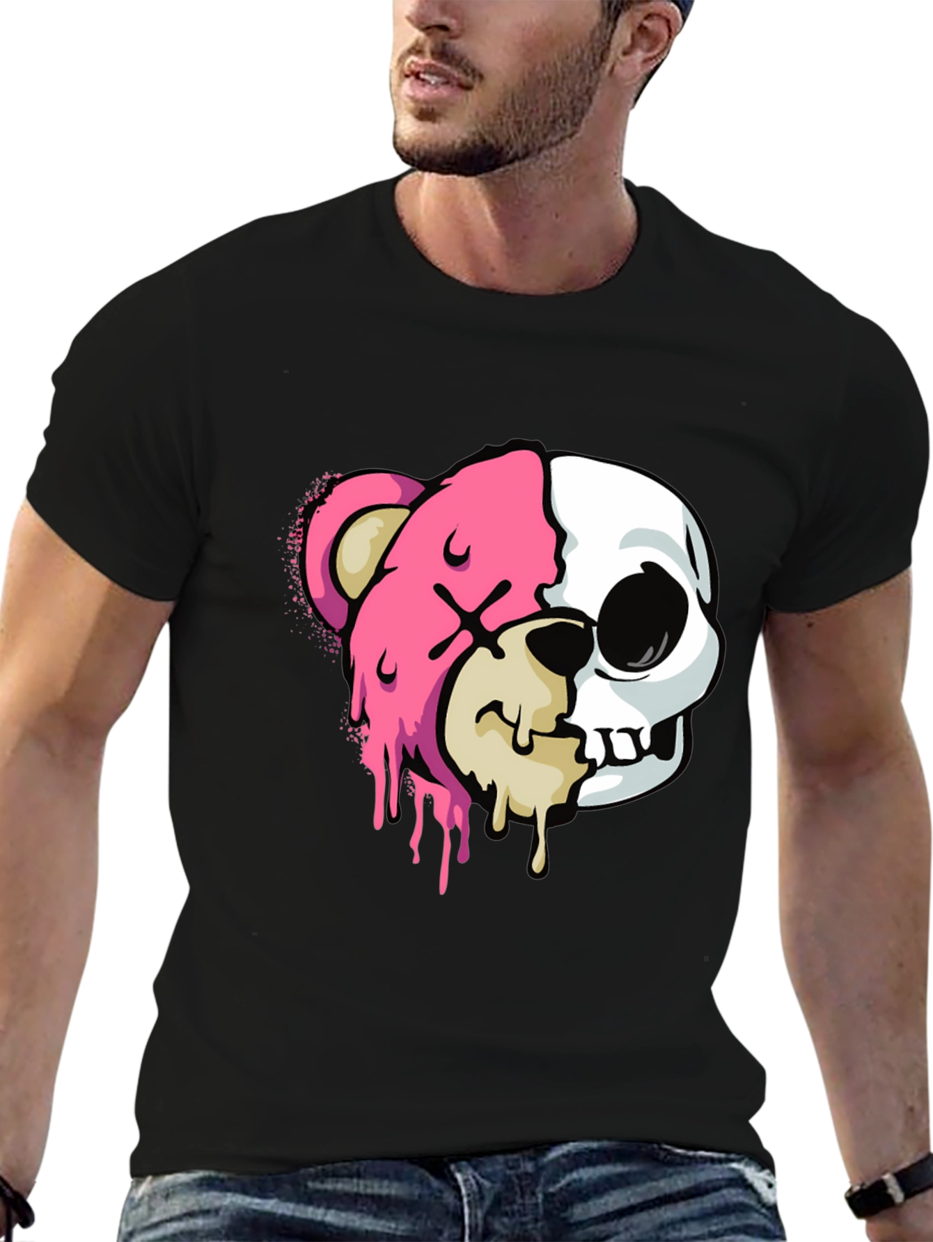 Bear Skull Graphic Tee - Edgy Style