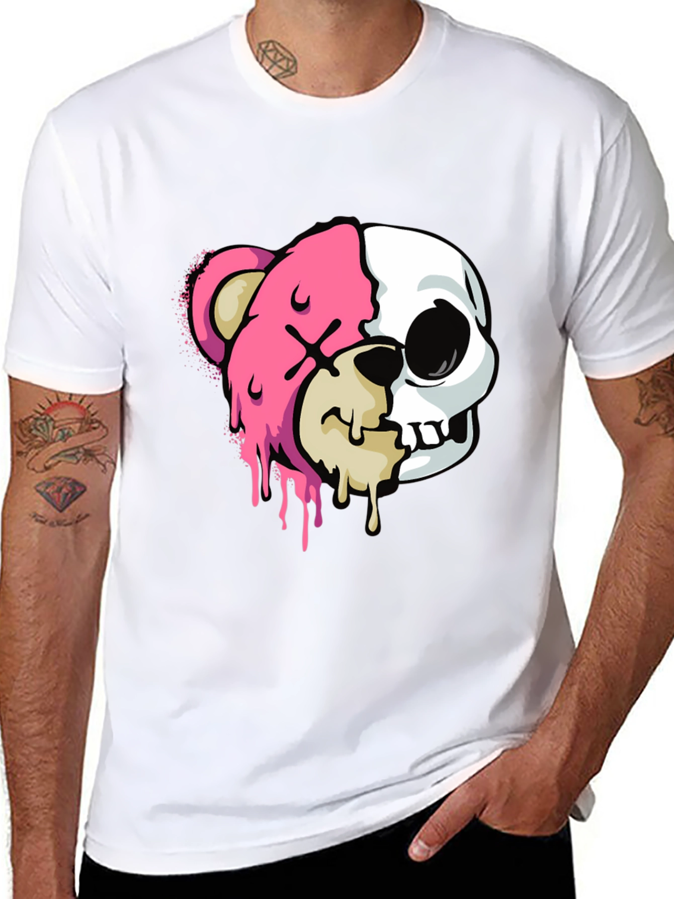 Bear Skull Graphic Tee - Edgy Style