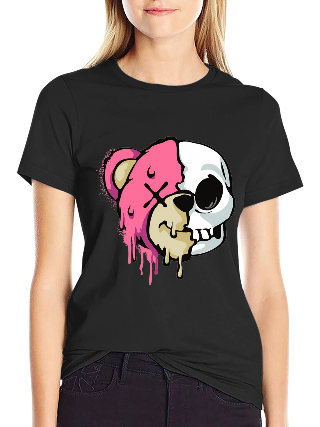 Bear Skull Graphic Tee - Edgy Style