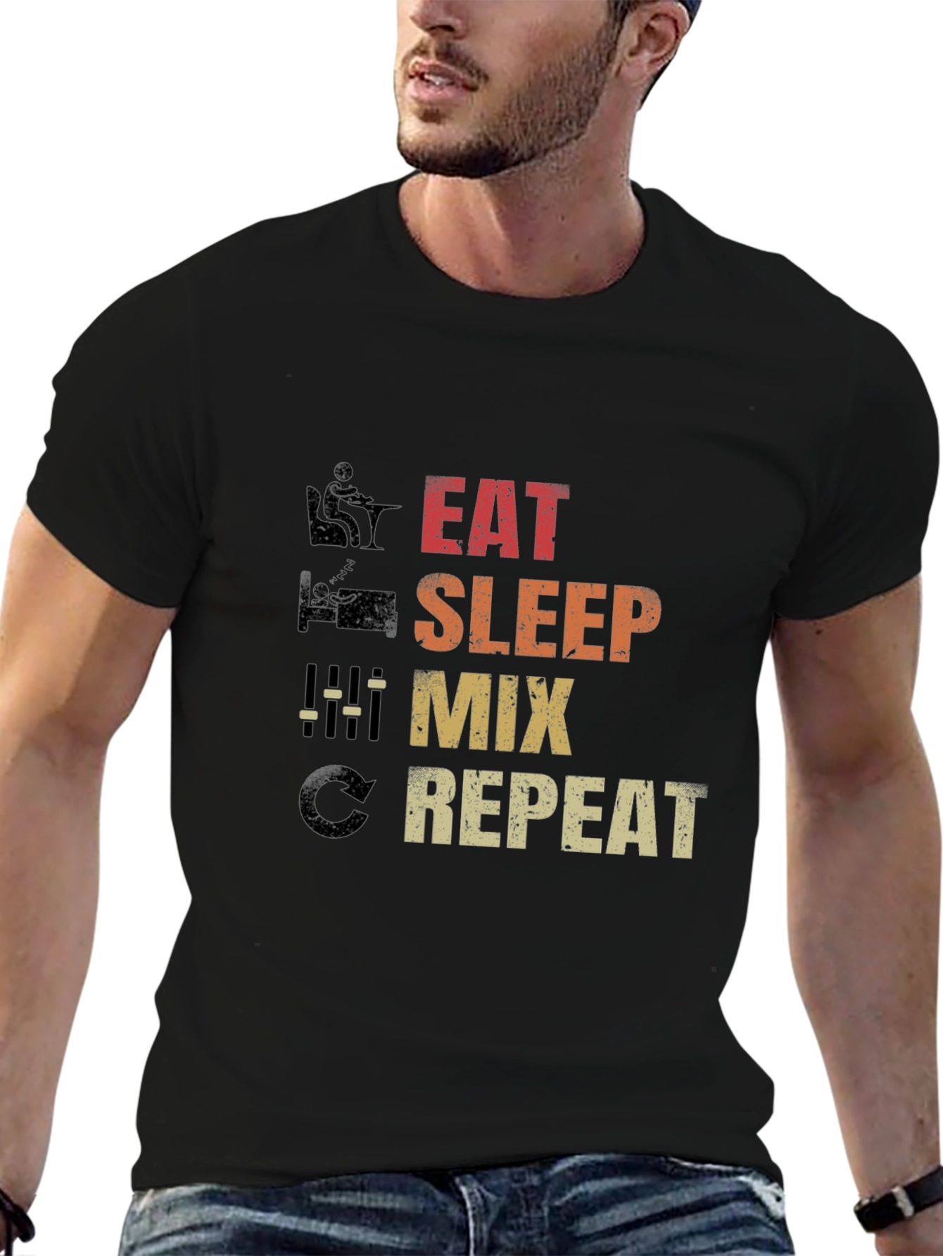 Eat Sleep Mix Repeat Graphic T-Shirt
