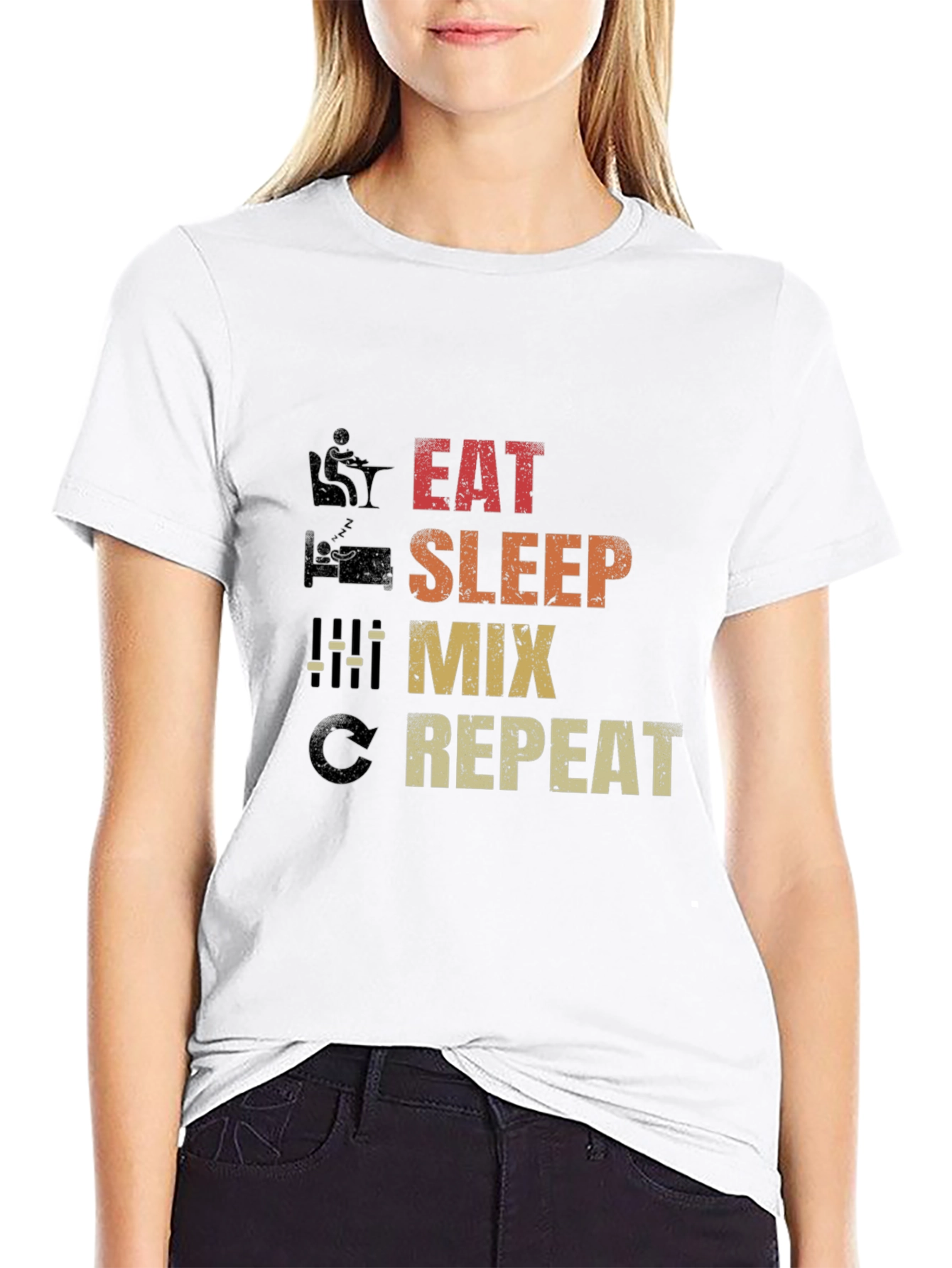 Eat Sleep Mix Repeat Graphic T-Shirt