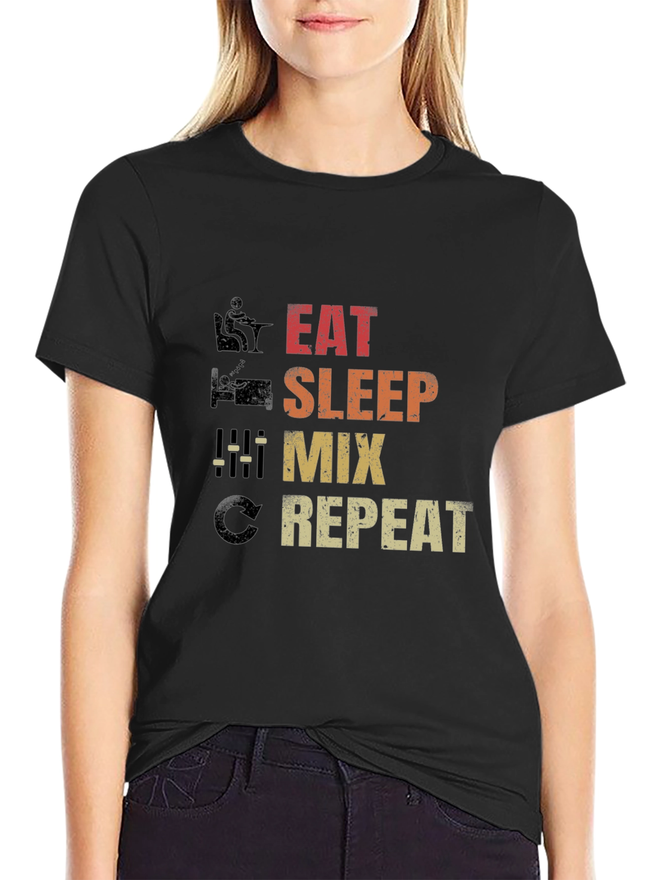 Eat Sleep Mix Repeat Graphic T-Shirt