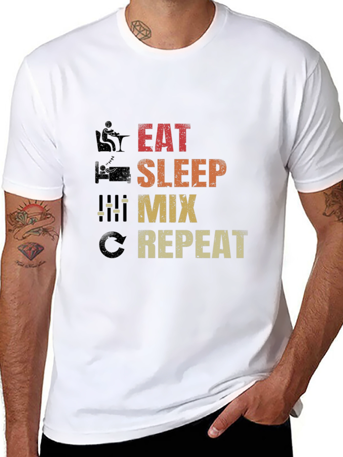 Eat Sleep Mix Repeat Graphic T-Shirt