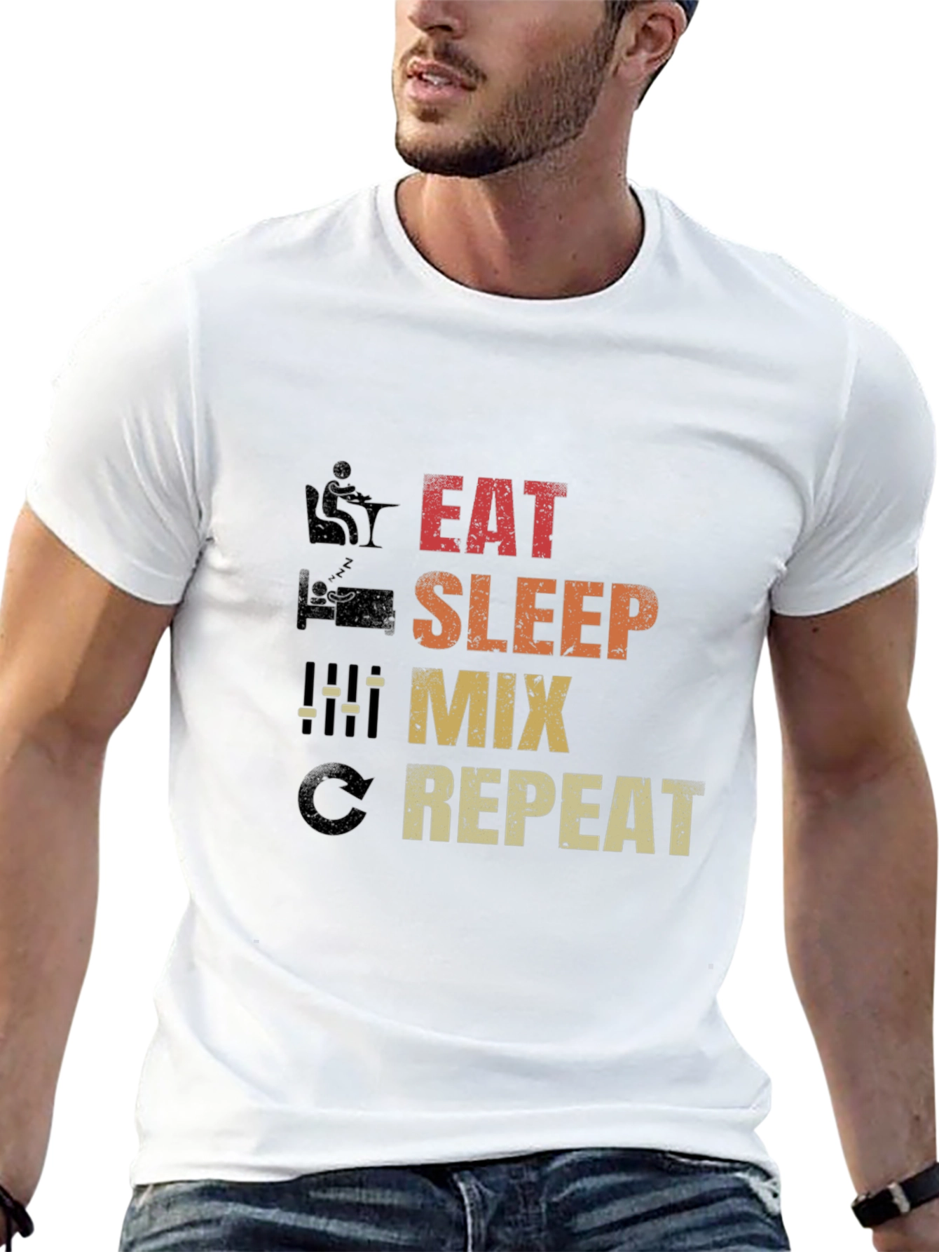 Eat Sleep Mix Repeat Graphic T-Shirt