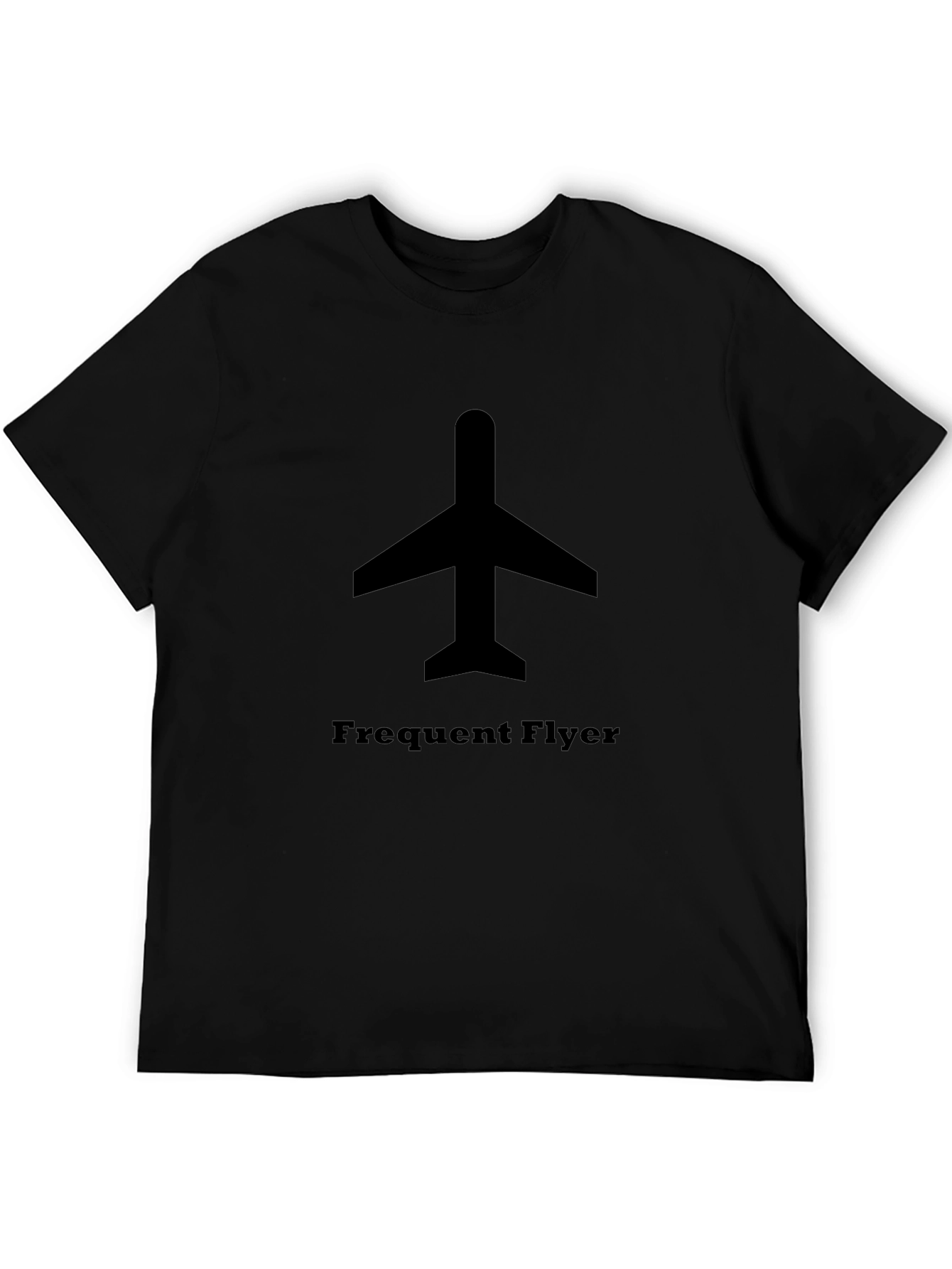 Frequent Flyer Black T-Shirt - Airplane Design