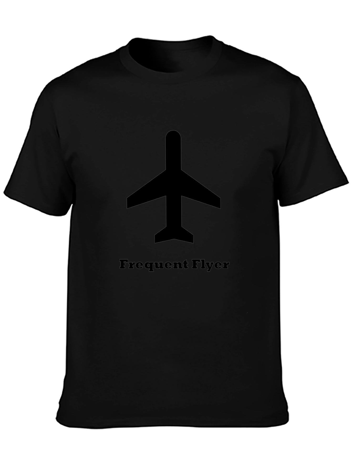 Frequent Flyer Black T-Shirt - Airplane Design
