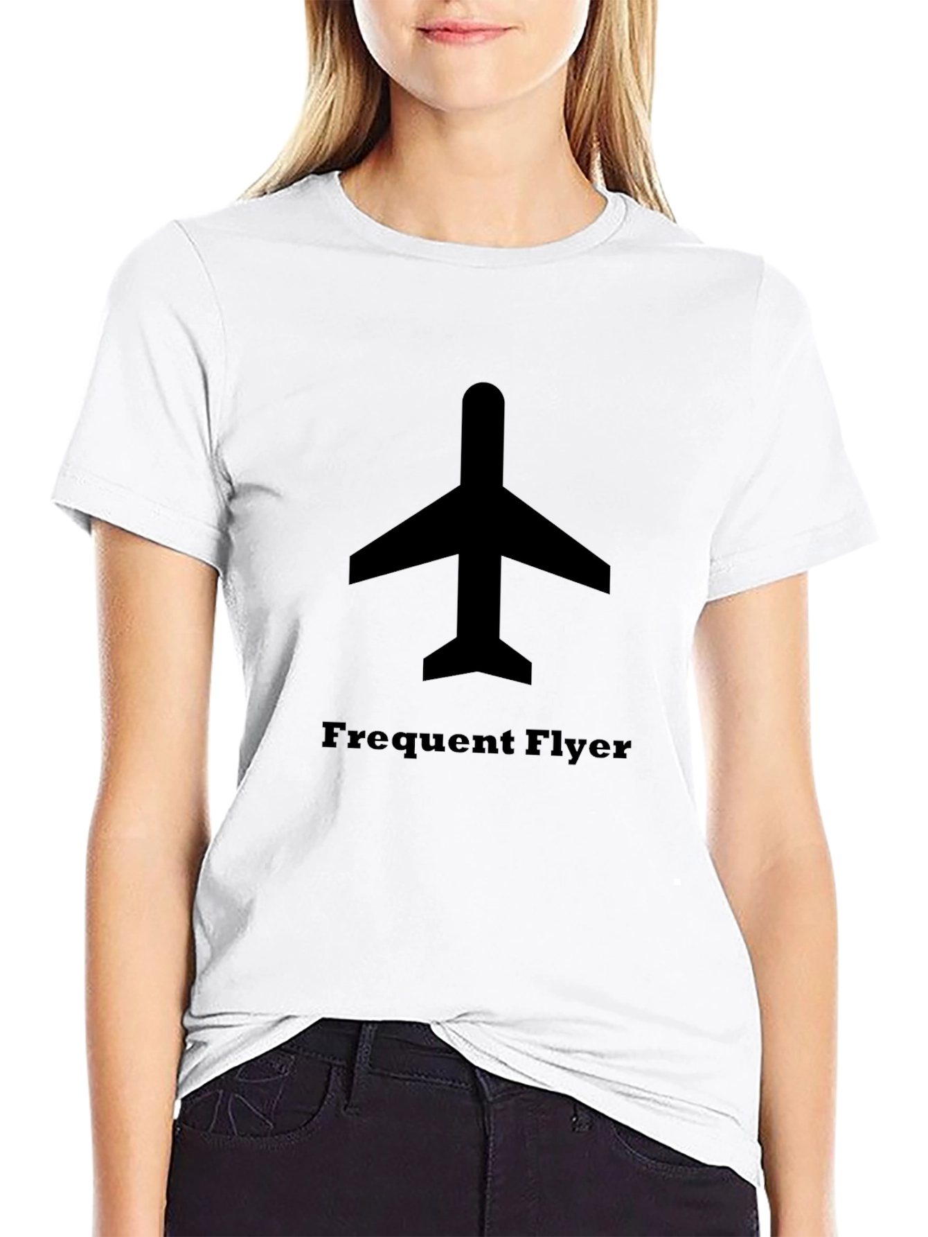 Frequent Flyer Black T-Shirt - Airplane Design