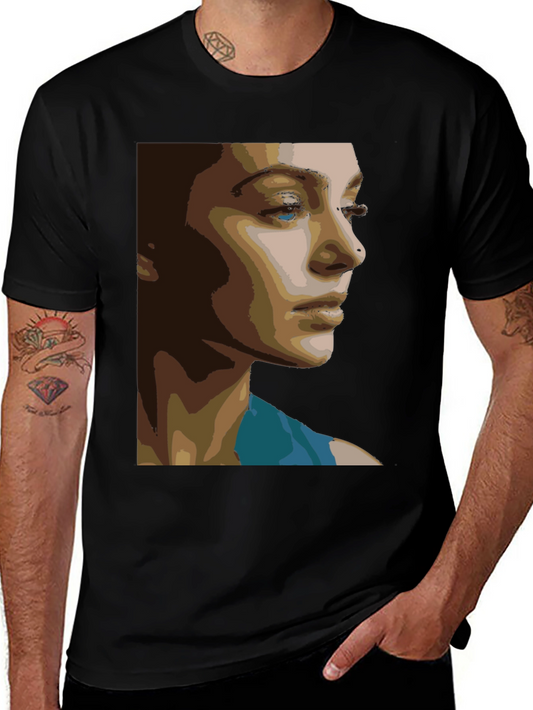 Abstract Portrait Graphic Tee - Unisex Black T-Shirt