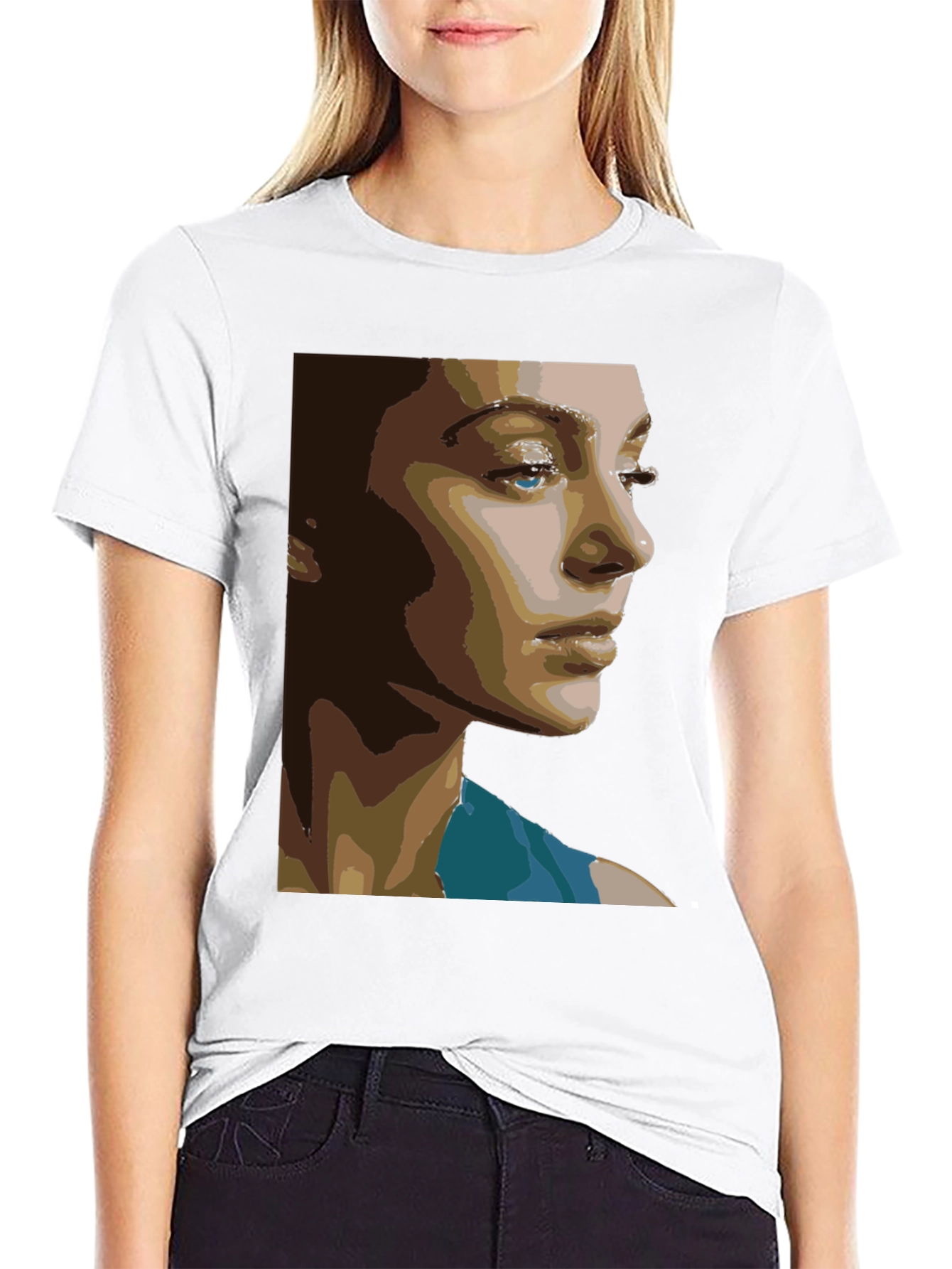 Abstract Portrait Graphic Tee - Unisex Black T-Shirt