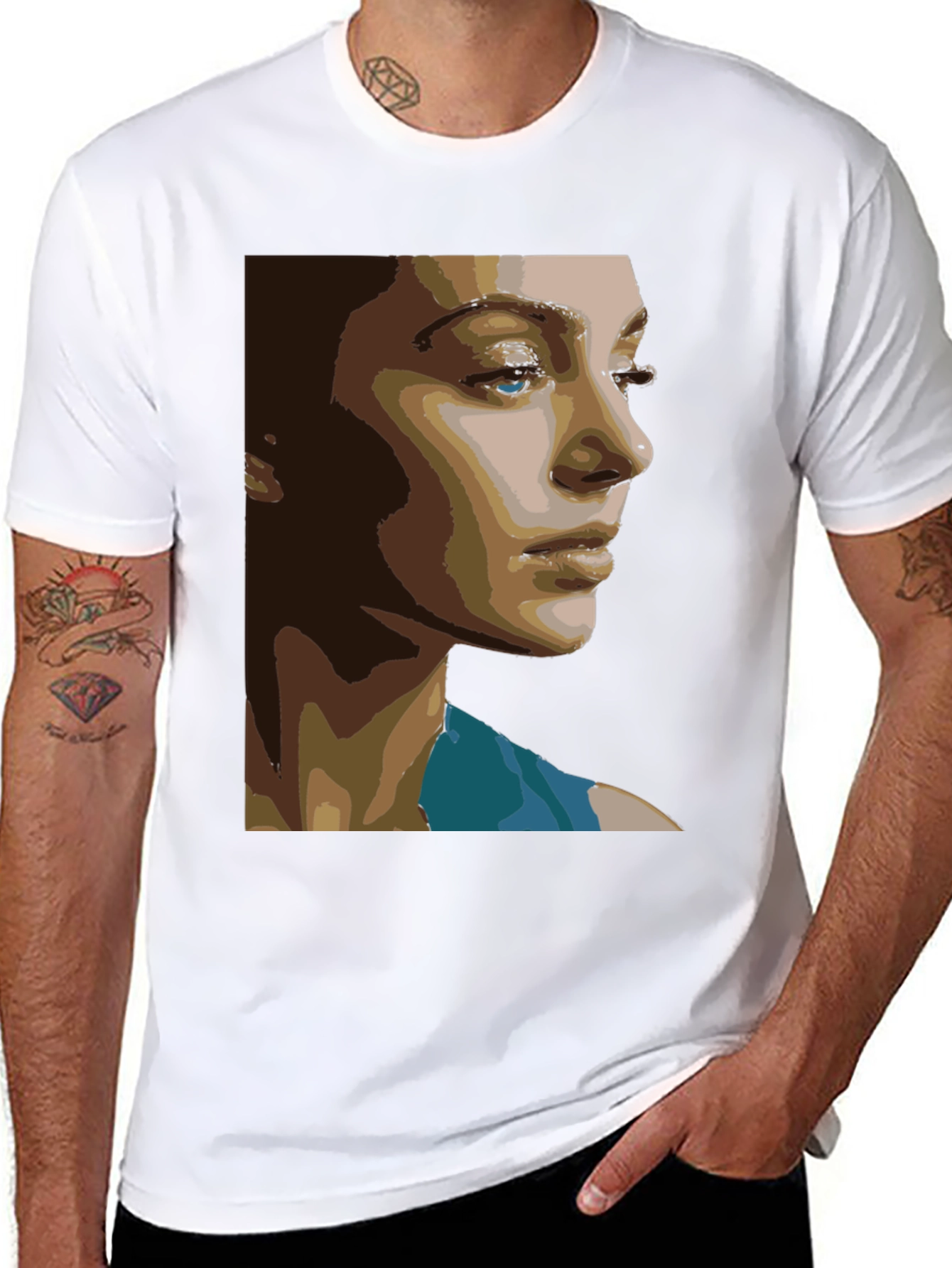 Abstract Portrait Graphic Tee - Unisex Black T-Shirt