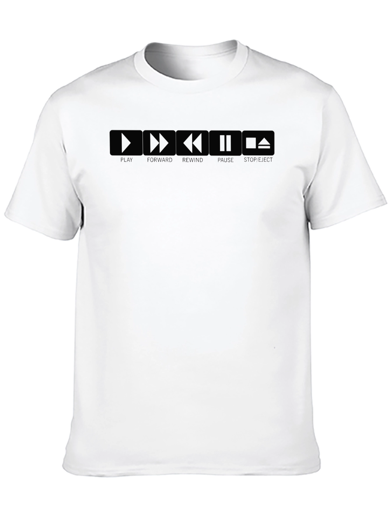 Retro Media Player Control T-Shirt - Play Pause Eject!