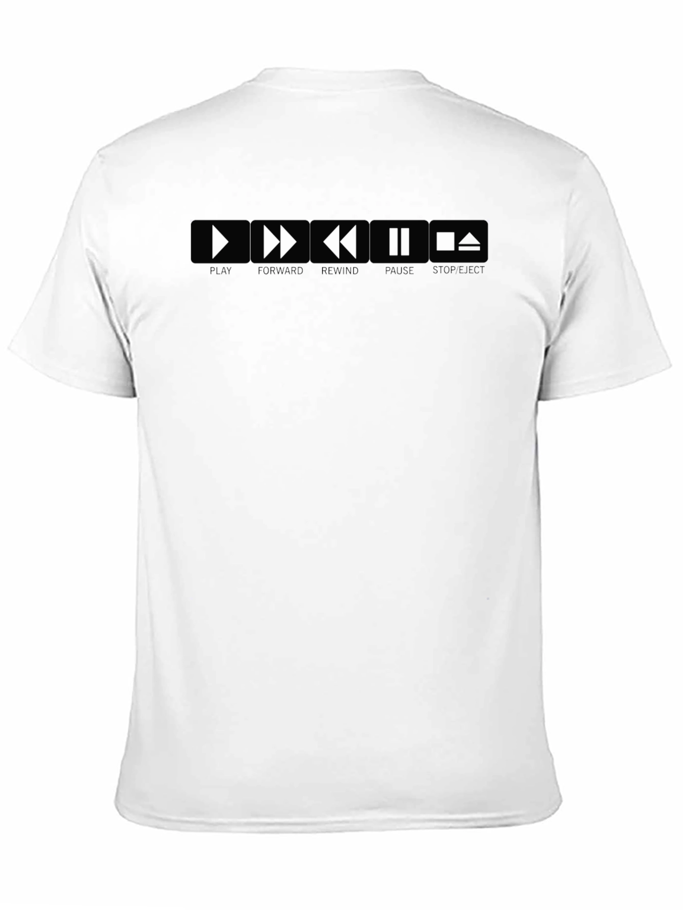Retro Media Player Control T-Shirt - Play Pause Eject!