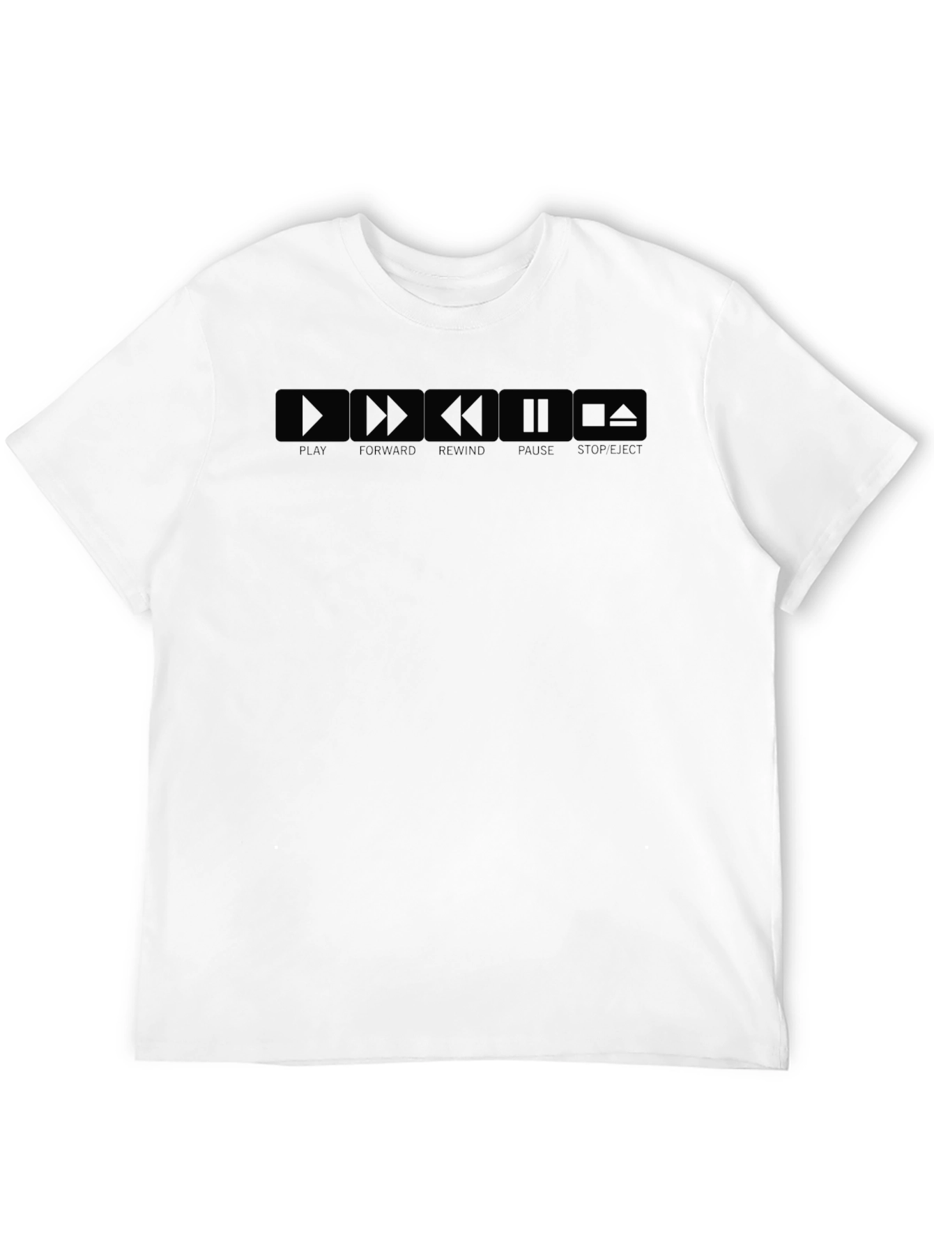 Retro Media Player Control T-Shirt - Play Pause Eject!
