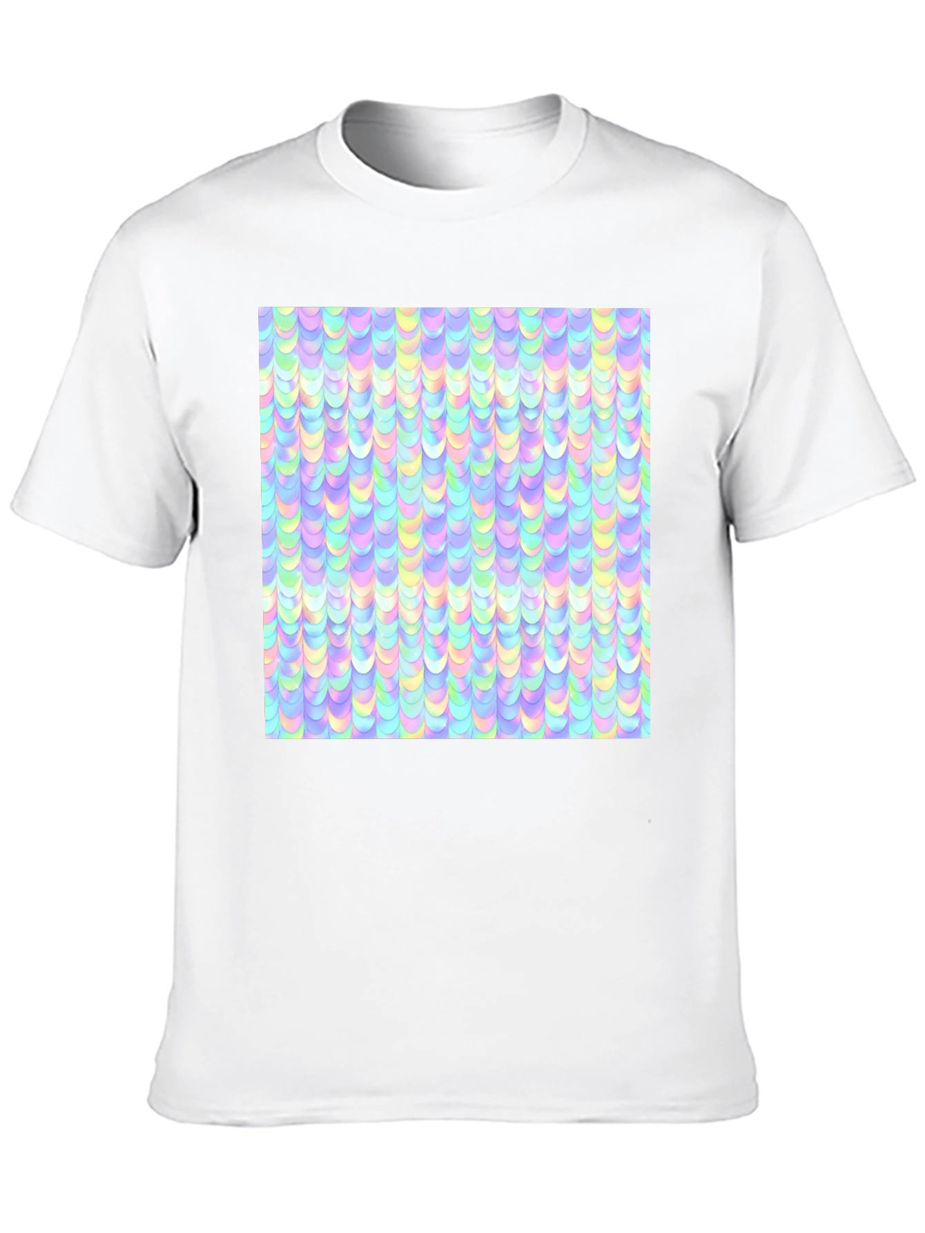 Iridescent Pastel Scale Print Black T-Shirt