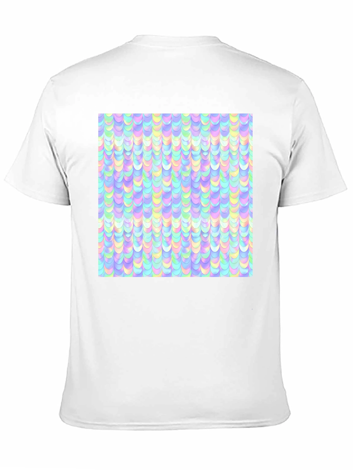 Iridescent Pastel Scale Print Black T-Shirt