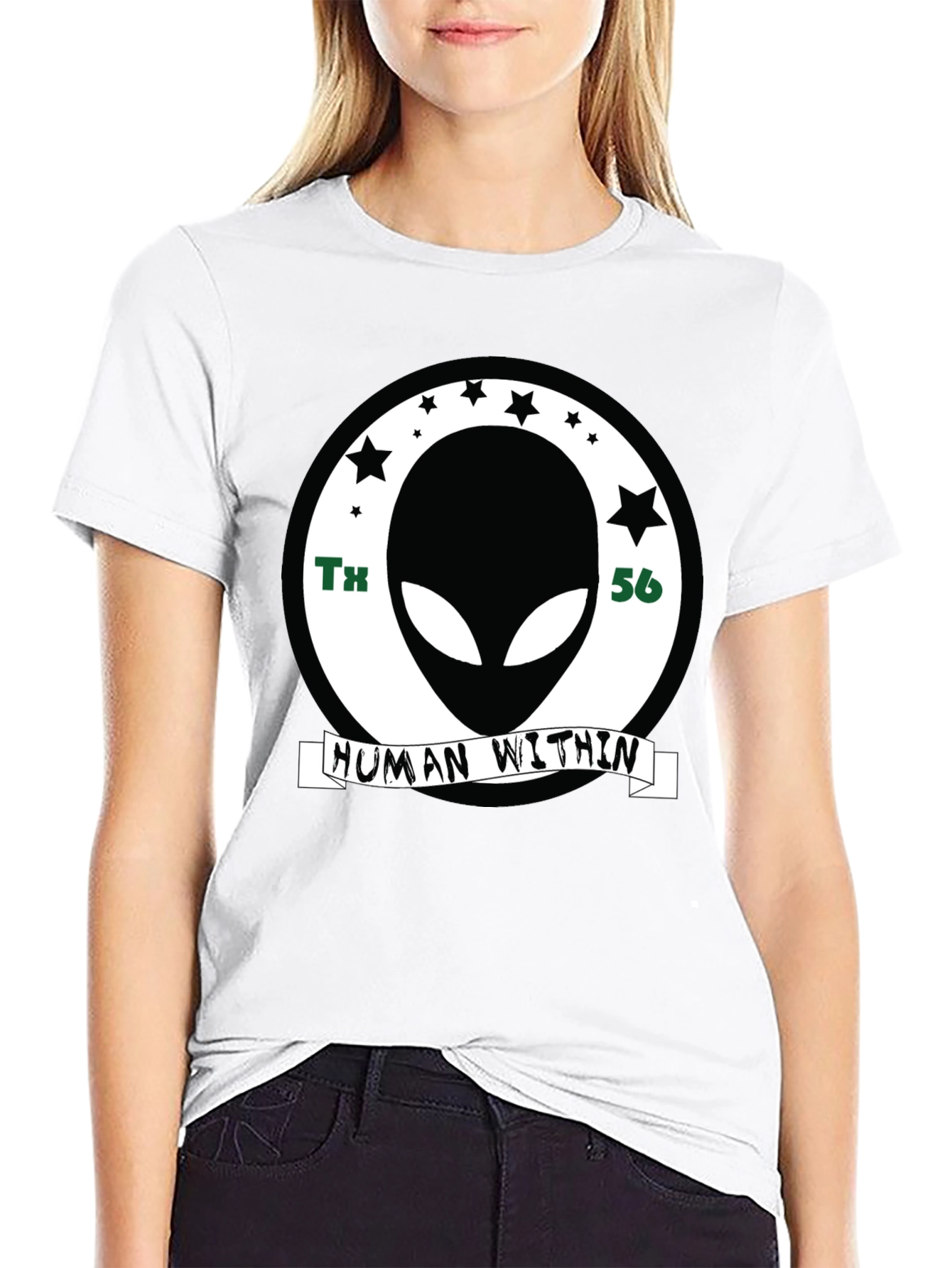 Alien Human Within Graphic T-Shirt - Black