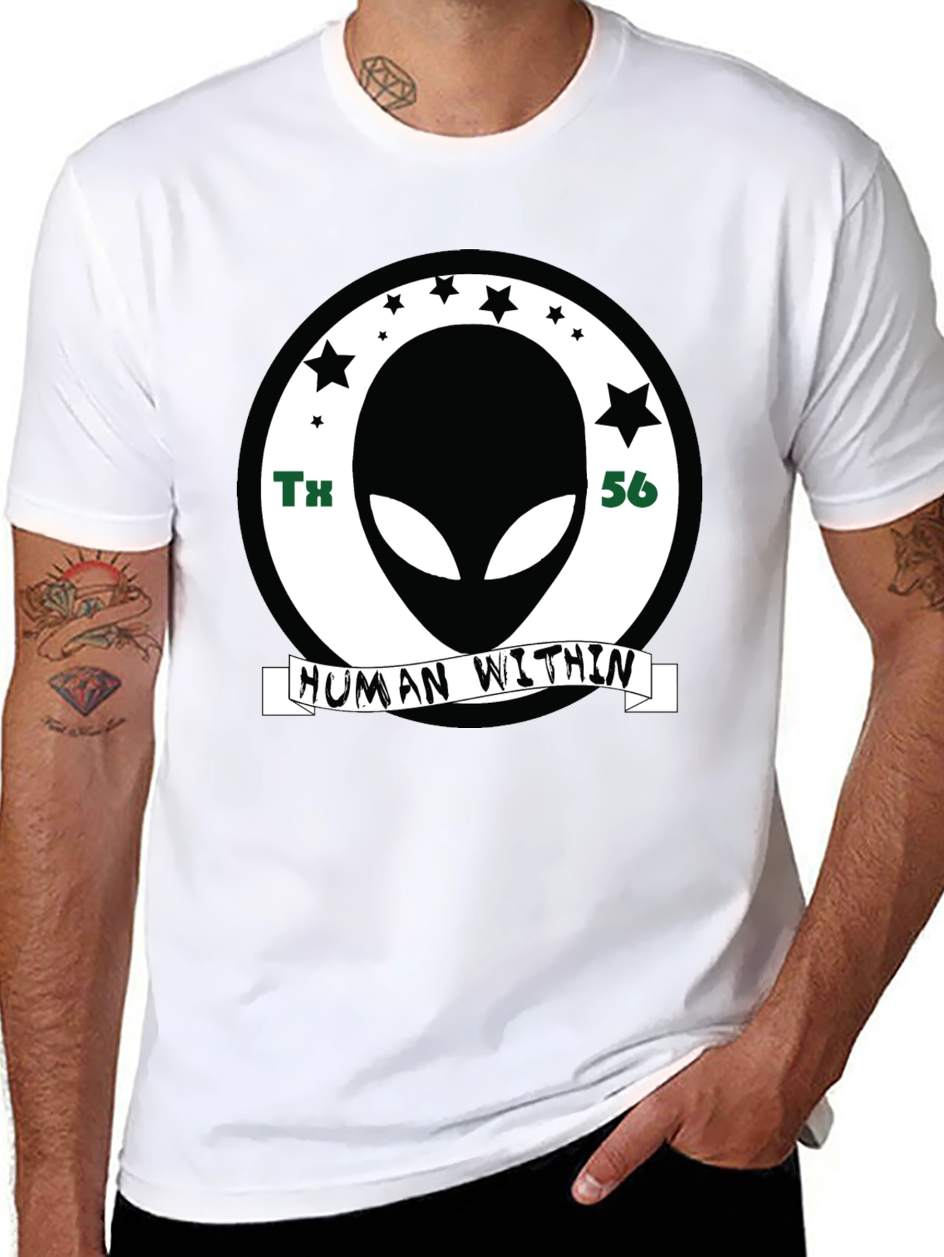 Alien Human Within Graphic T-Shirt - Black