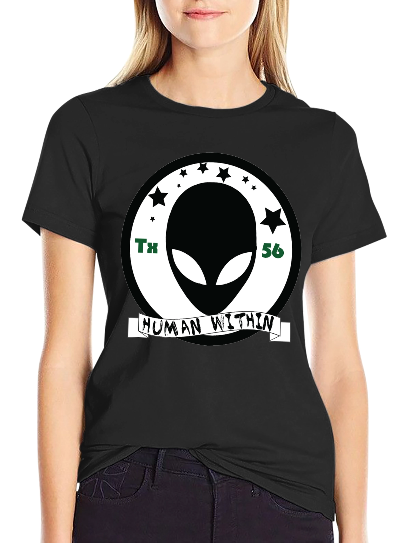 Alien Human Within Graphic T-Shirt - Black