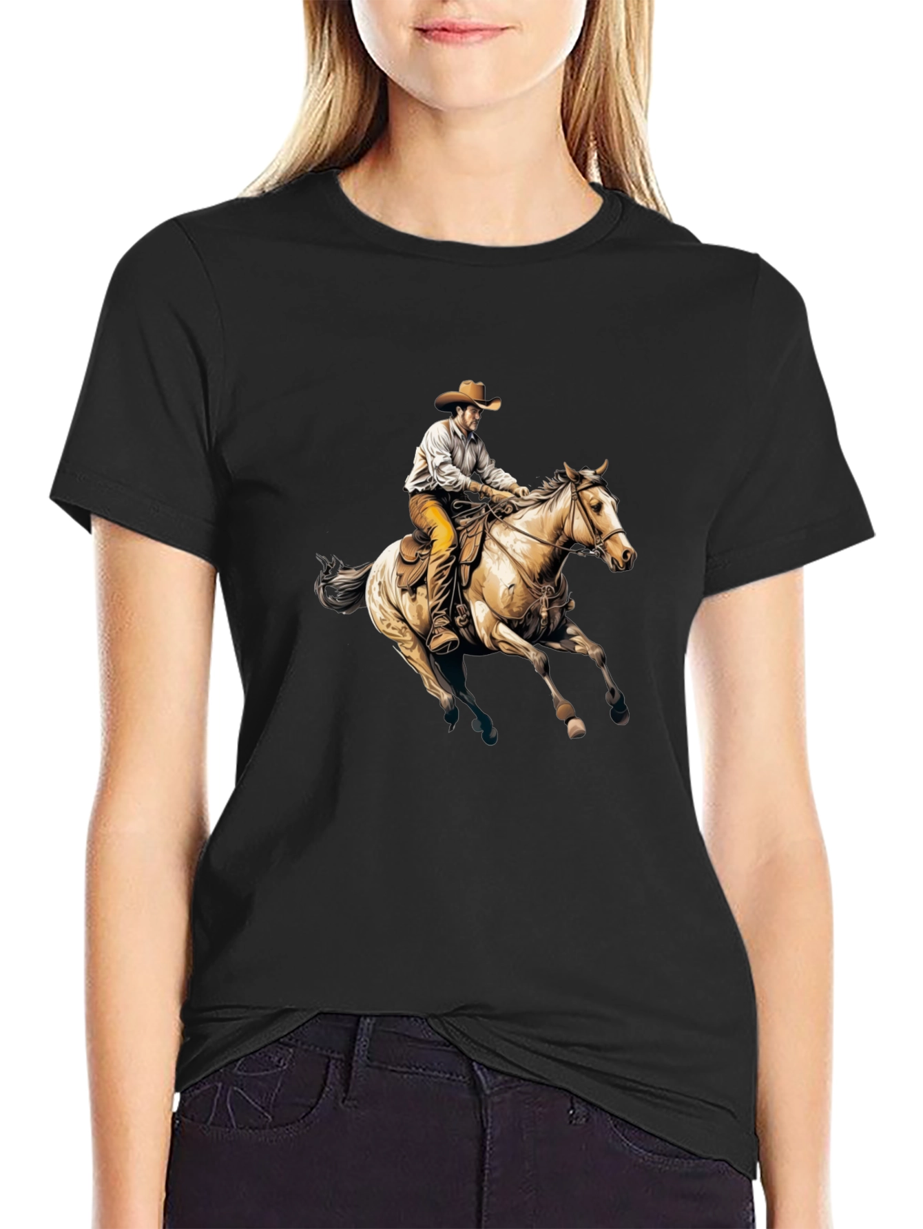 Cowboy Riding Horse Graphic Tee