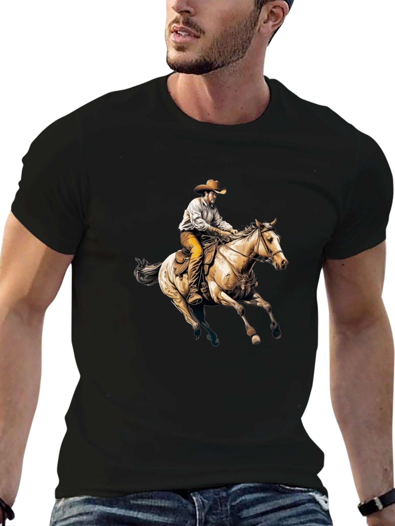 Cowboy Riding Horse Graphic Tee