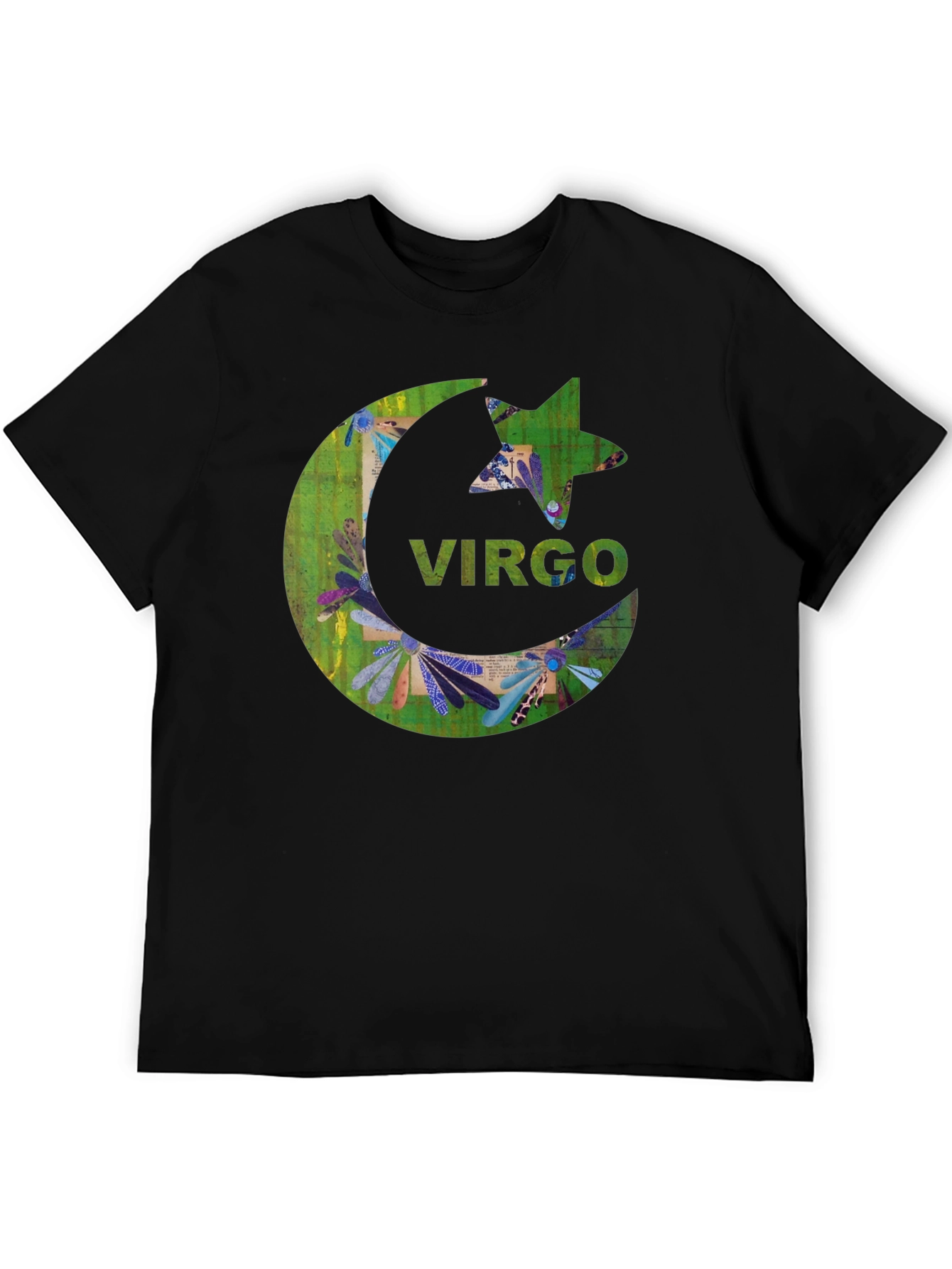 Virgo Zodiac Star Sign Black T-Shirt