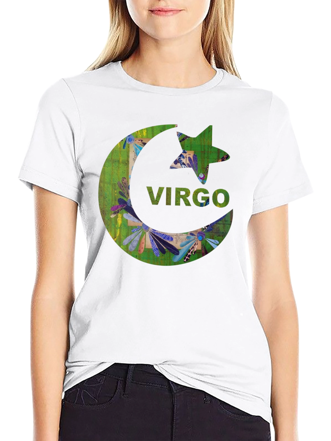 Virgo Zodiac Star Sign Black T-Shirt