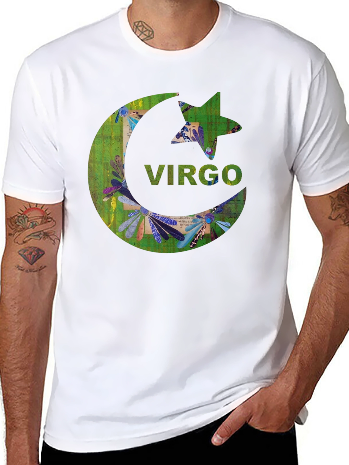 Virgo Zodiac Star Sign Black T-Shirt