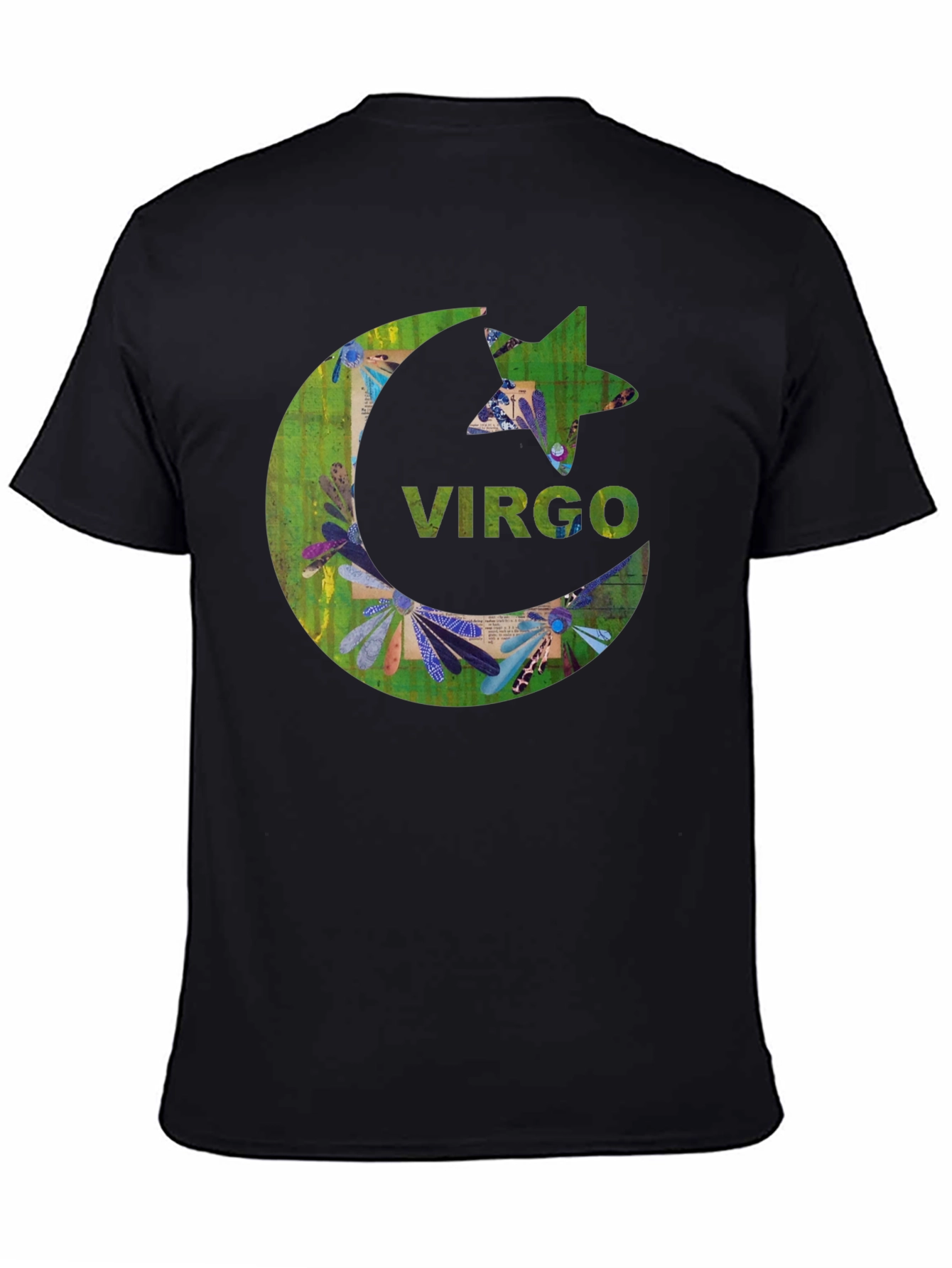 Virgo Zodiac Star Sign Black T-Shirt