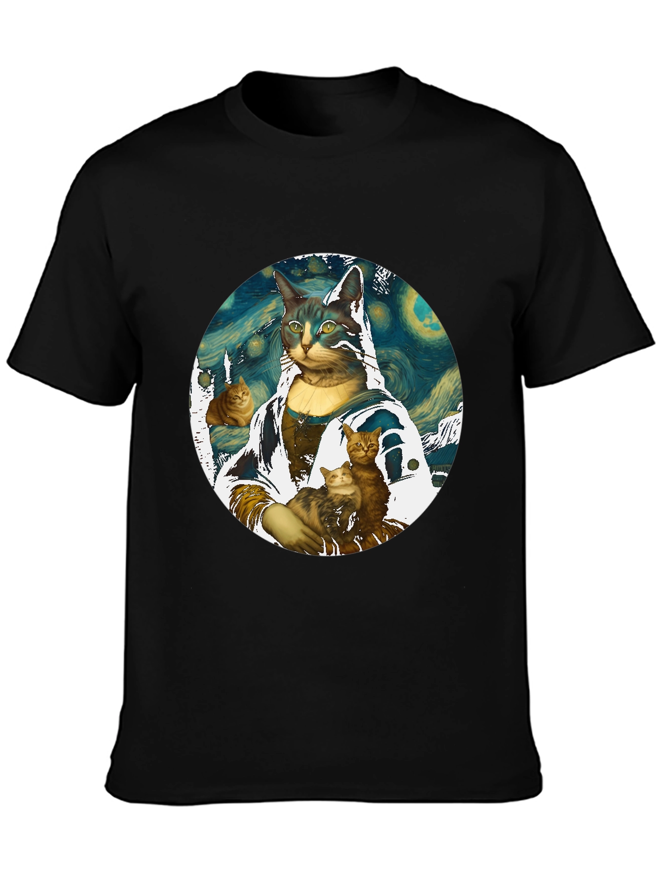 Mona Lisa Cat Art T-Shirt - Funny Artistic Tee