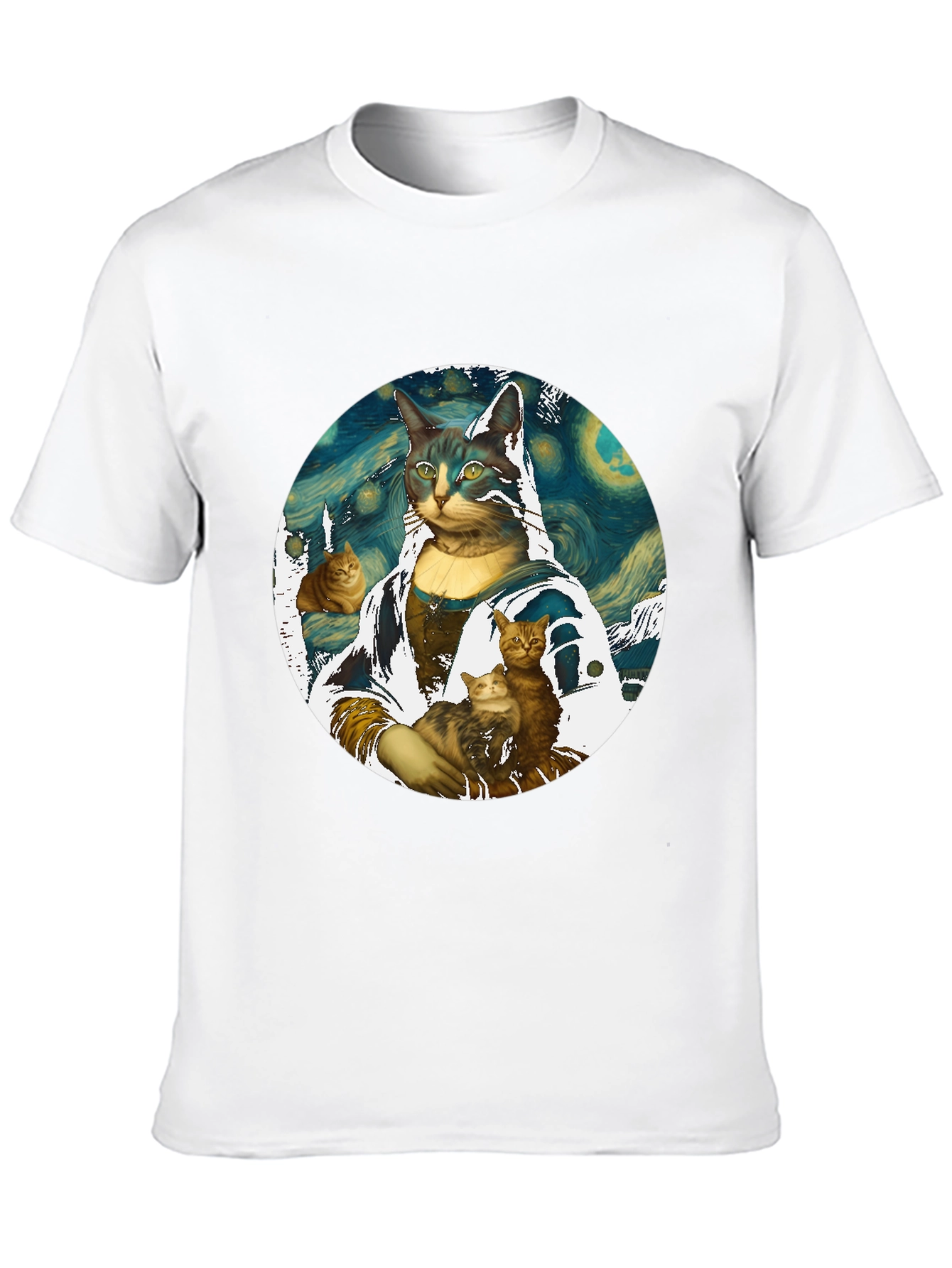 Mona Lisa Cat Art T-Shirt - Funny Artistic Tee