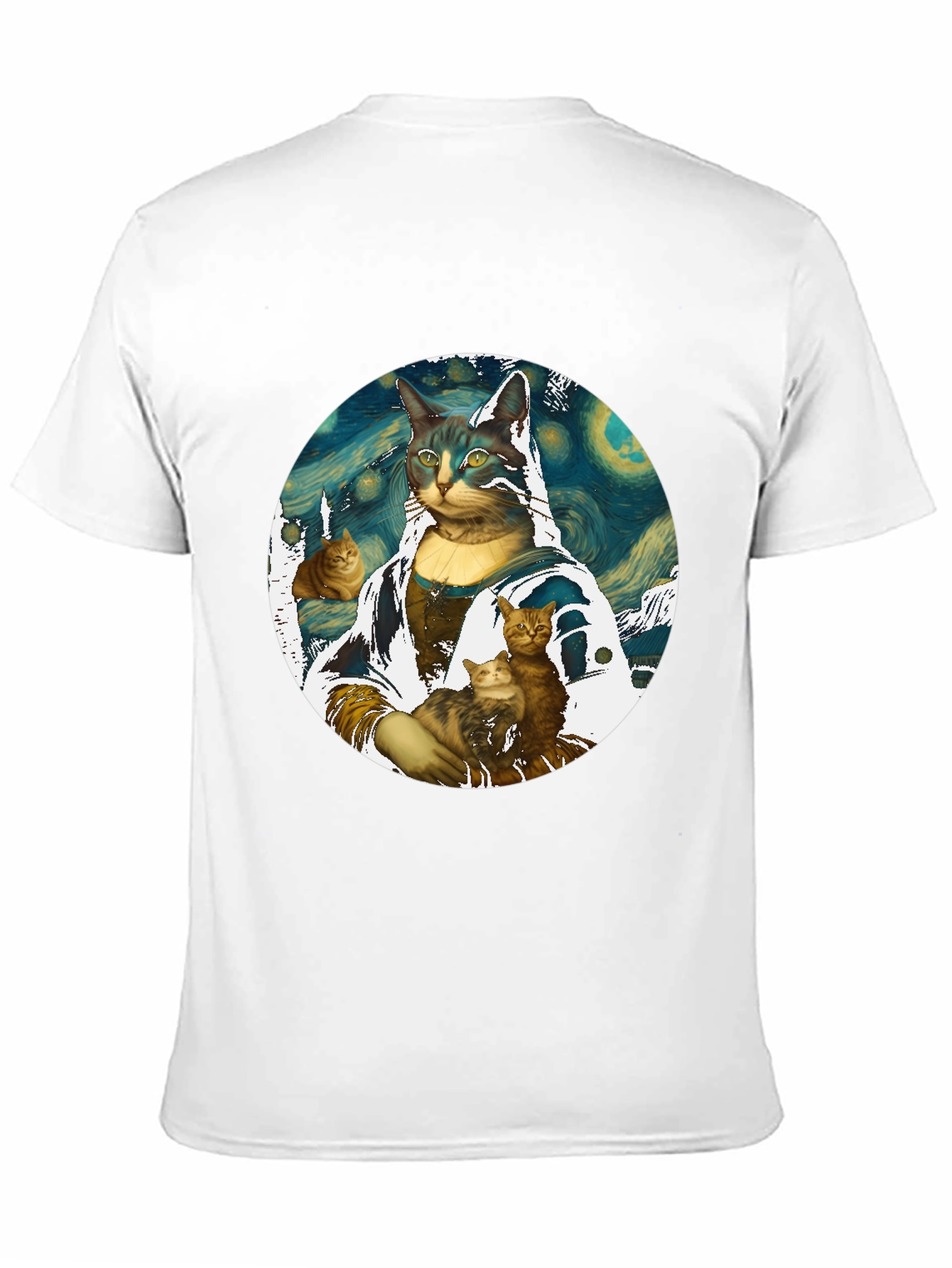 Mona Lisa Cat Art T-Shirt - Funny Artistic Tee