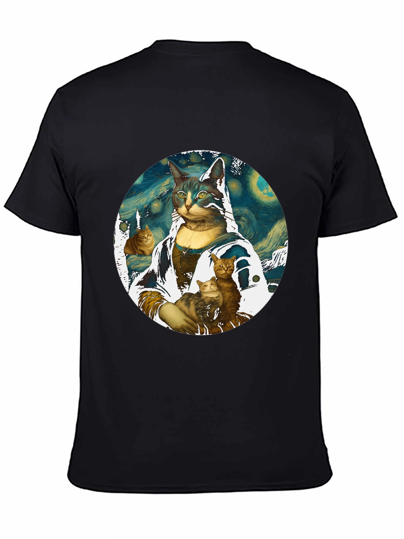Mona Lisa Cat Art T-Shirt - Funny Artistic Tee