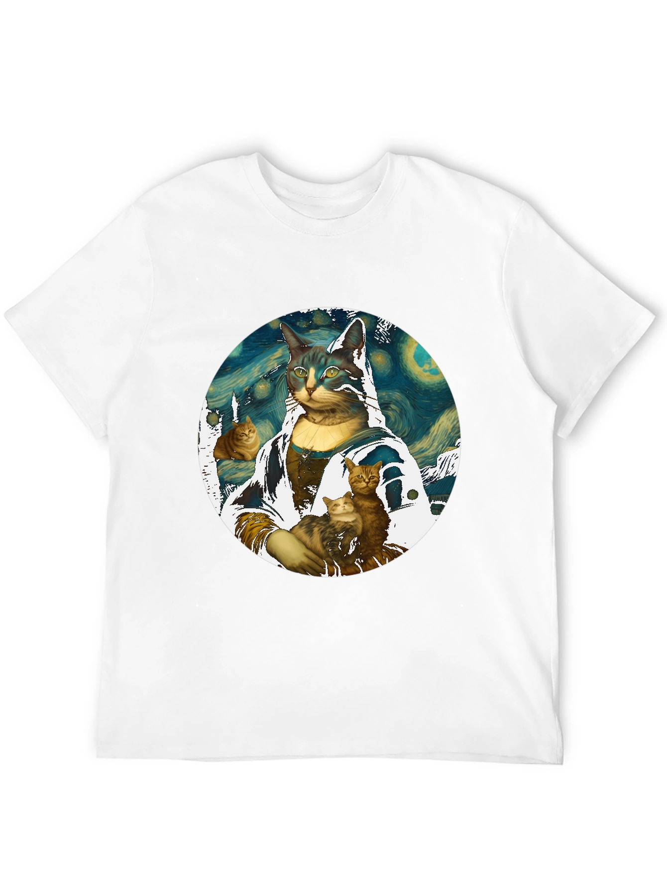 Mona Lisa Cat Art T-Shirt - Funny Artistic Tee
