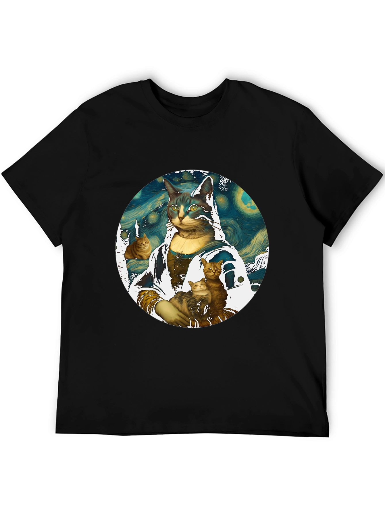 Mona Lisa Cat Art T-Shirt - Funny Artistic Tee