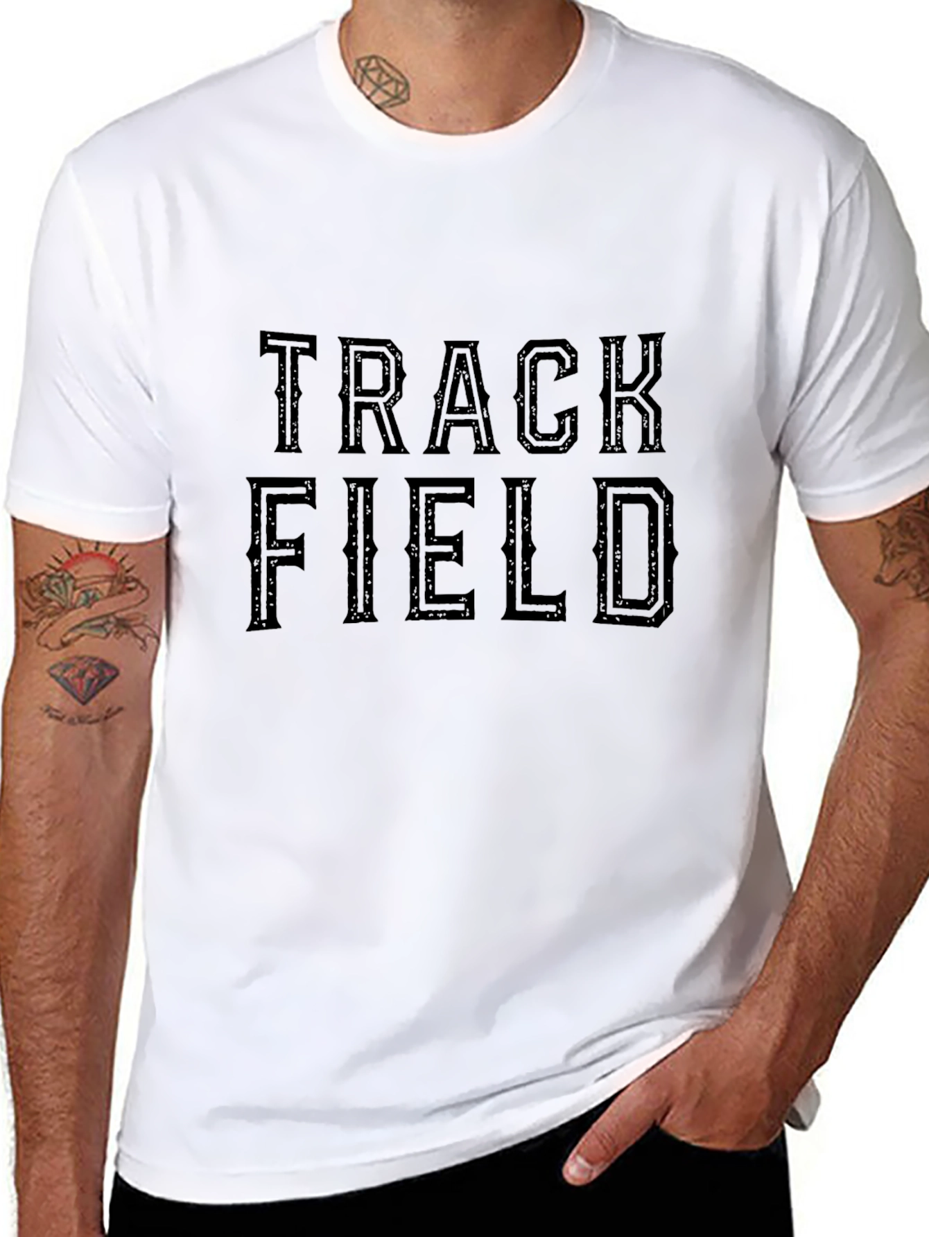 Track & Field Graphic Tee - Black Casual Shirt