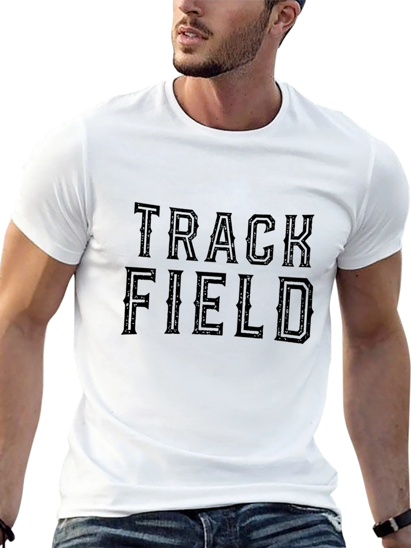 Track & Field Graphic Tee - Black Casual Shirt